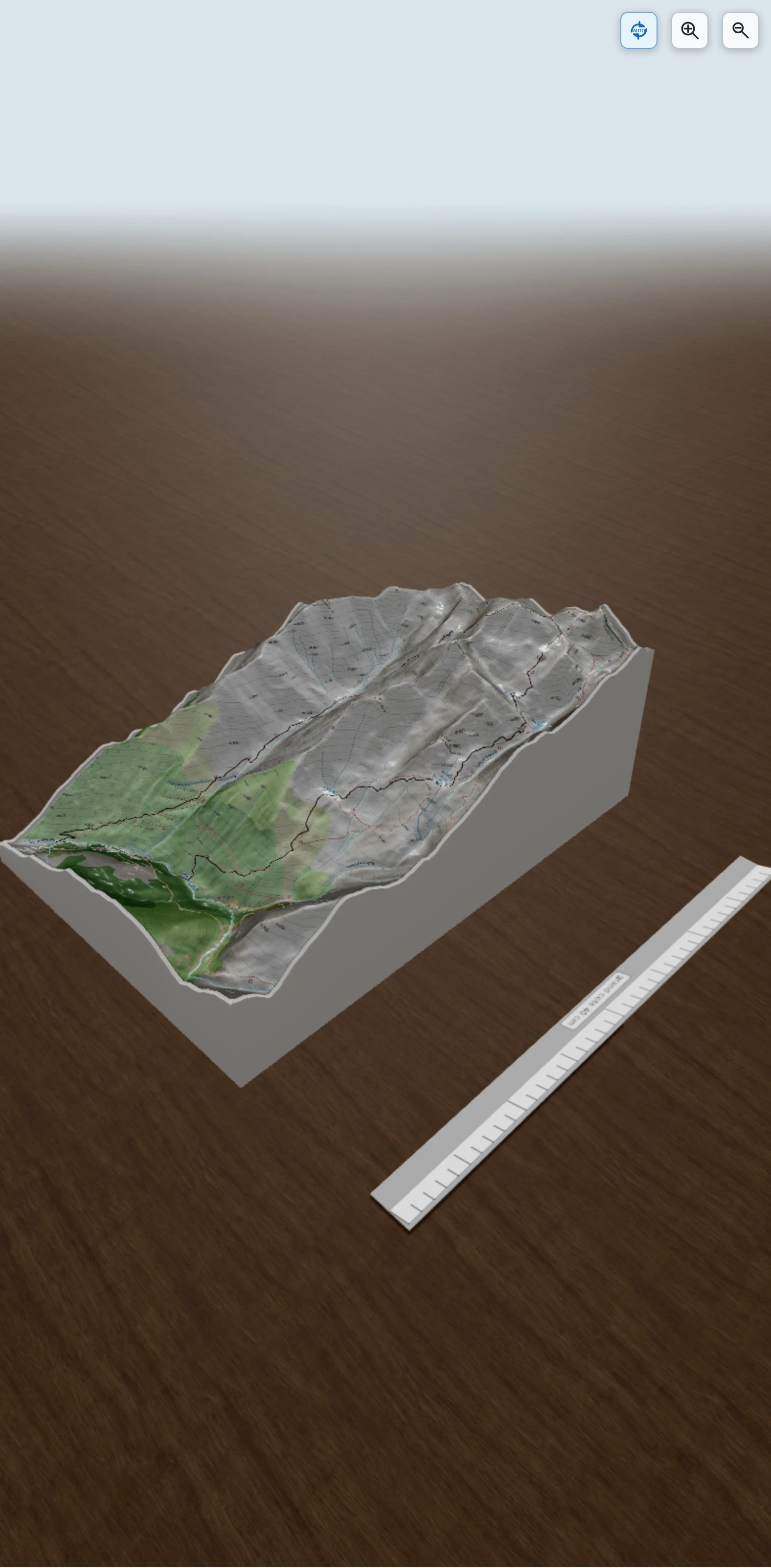Carte en relief 3D de Montcalm en boucle part les tables, avec relief topographique