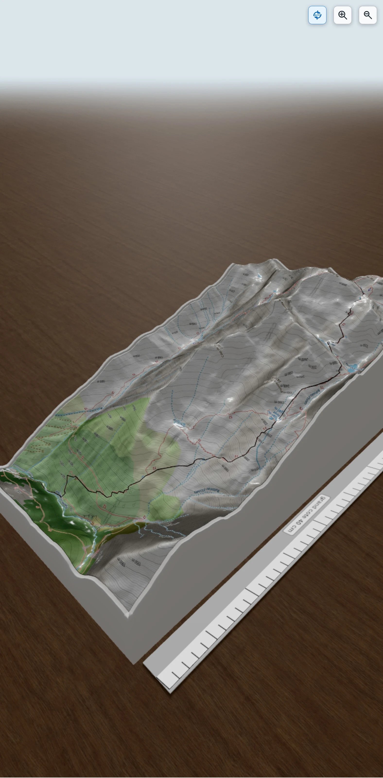 Carte en relief 3D de Montcalm sommet, avec relief topographique