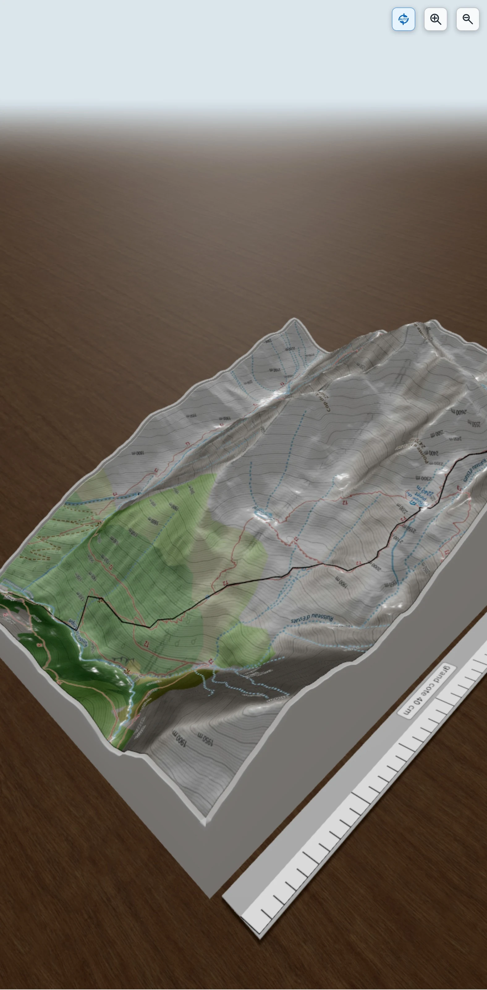Carte en relief 3D de montcalm, avec relief topographique