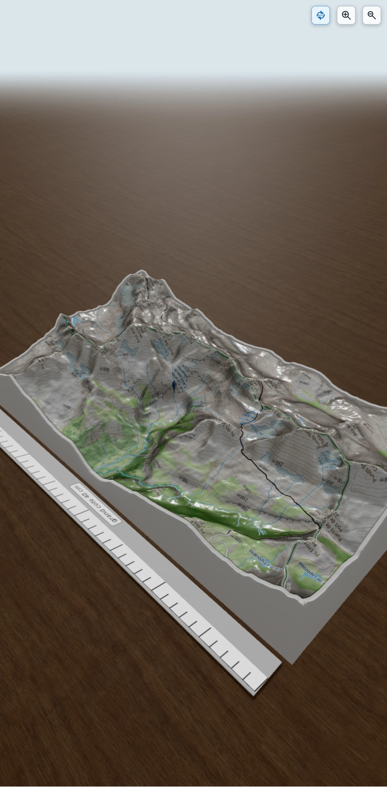 Carte en relief 3D de Monte perdido (Randonnez.fr), avec relief topographique