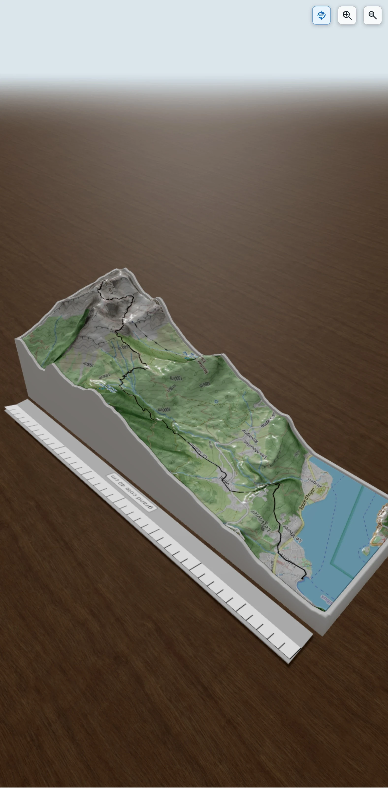 Carte en relief 3D de MONTEE DE LA TOURNETTE, avec relief topographique