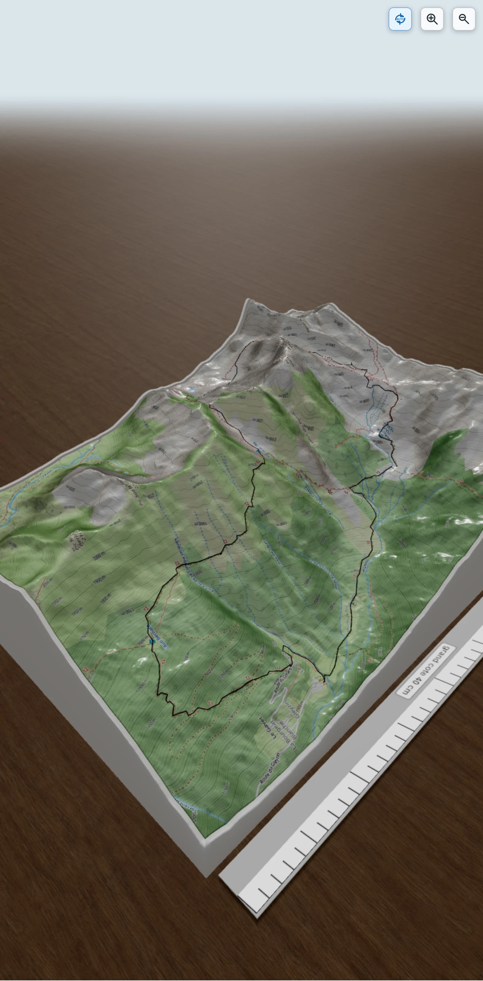 Carte en relief 3D de moretan, avec relief topographique