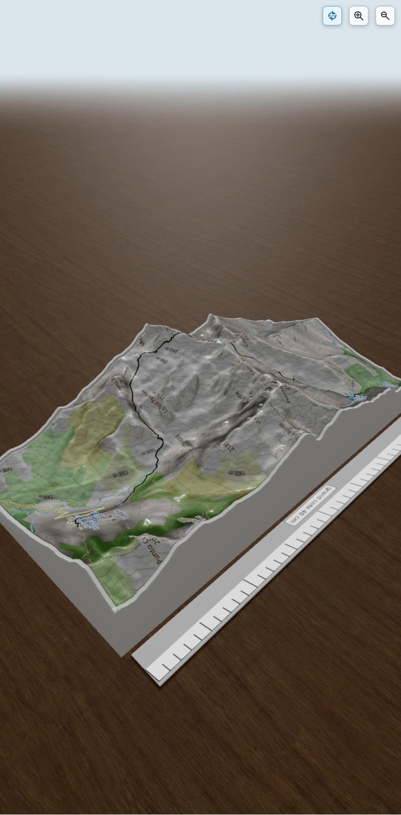 Carte en relief 3D de NSA4, avec relief topographique