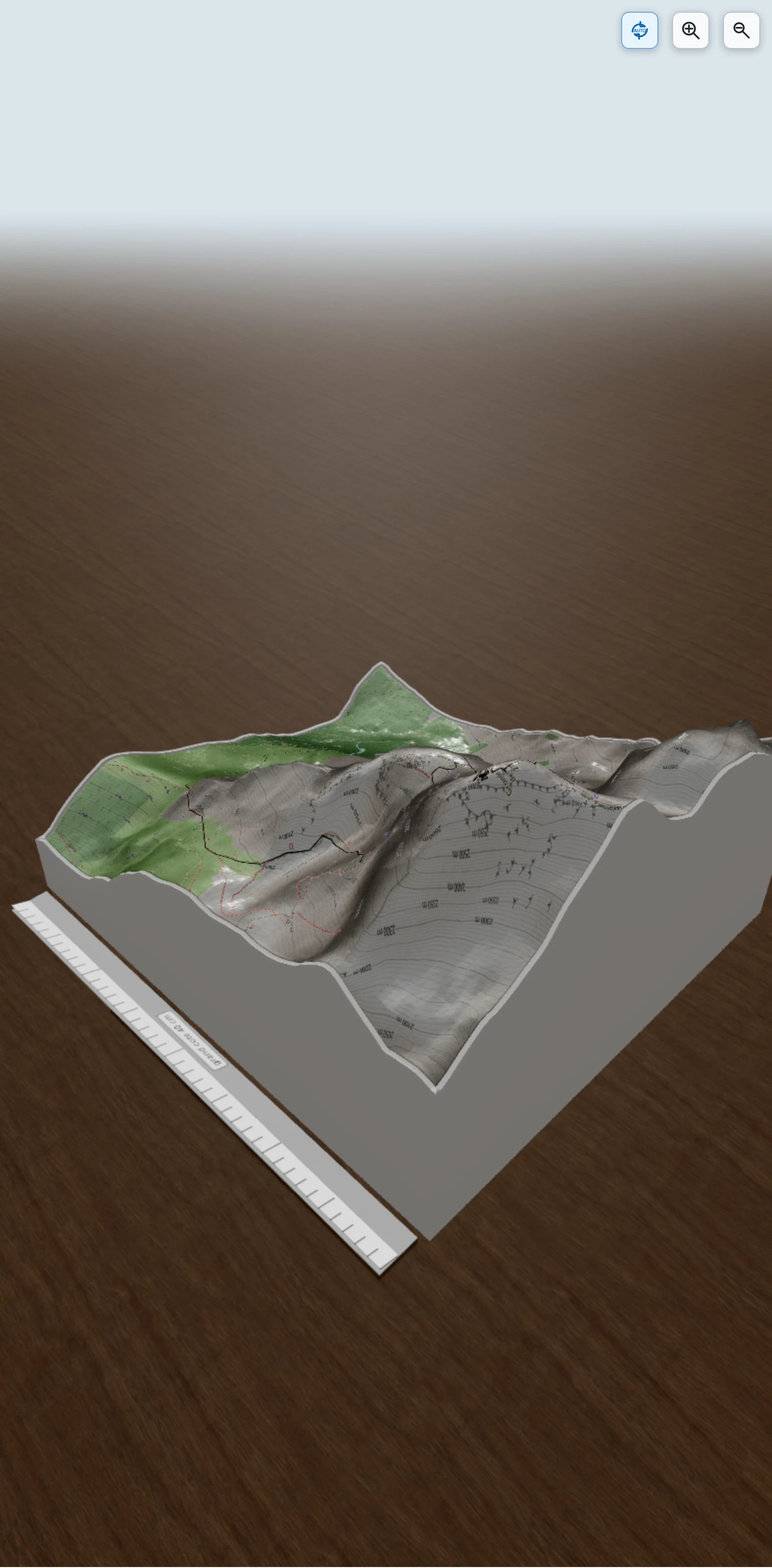 Carte en relief 3D de Obiou par l escalier de la Fuvelle (Devoluy), avec relief topographique