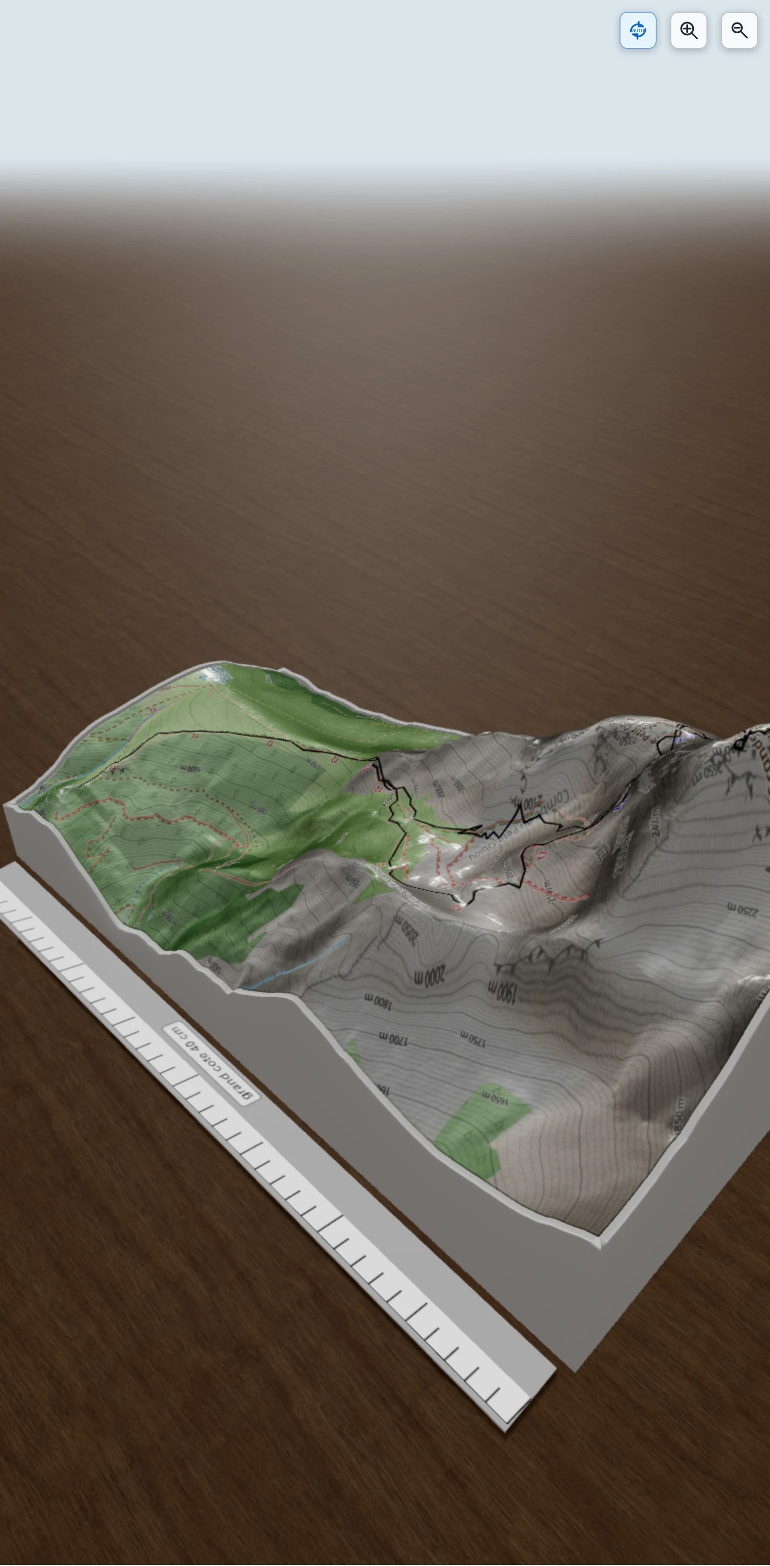 Carte en relief 3D de Obiou, avec relief topographique