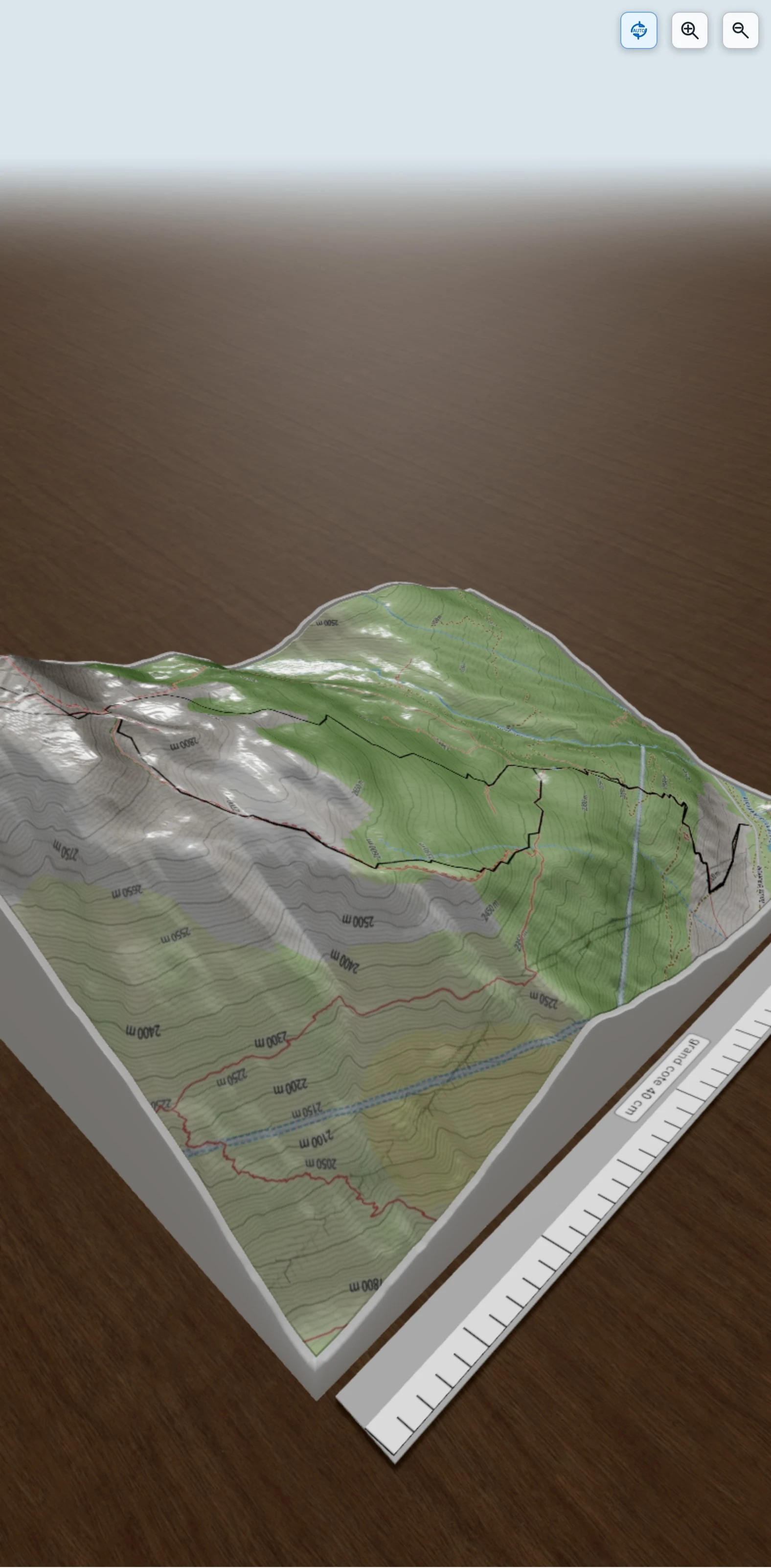 Carte en relief 3D de Ouille Allegra, avec relief topographique