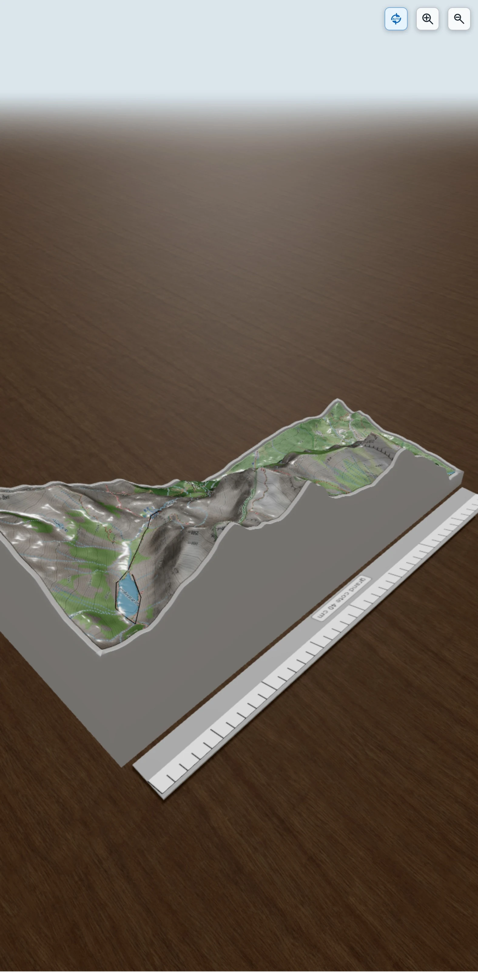 Carte en relief 3D de Passage du Boret, refuge et lac de Vogealle,, avec relief topographique