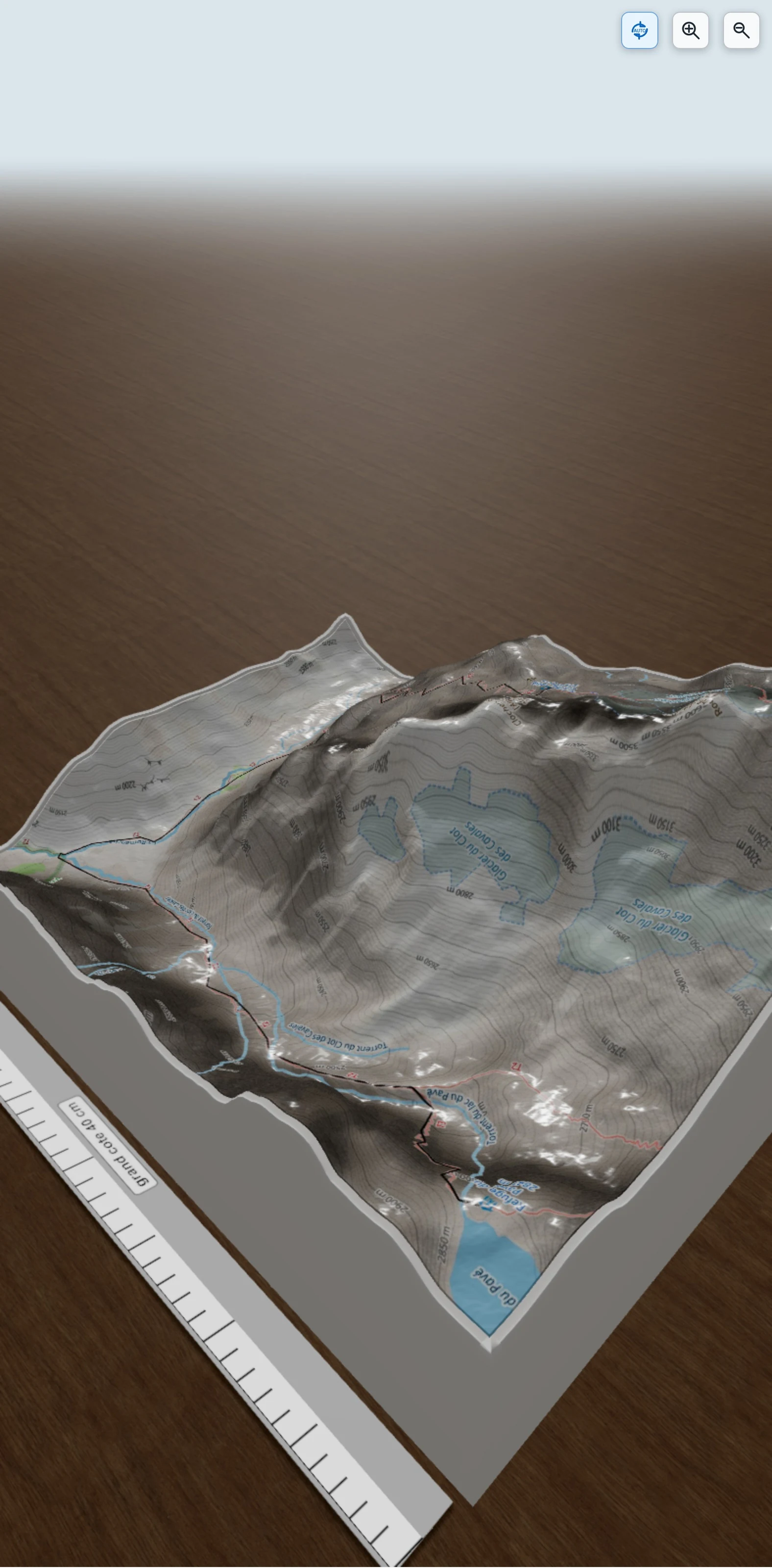 Carte en relief 3D de Pavé - Adèle Planchard, avec relief topographique