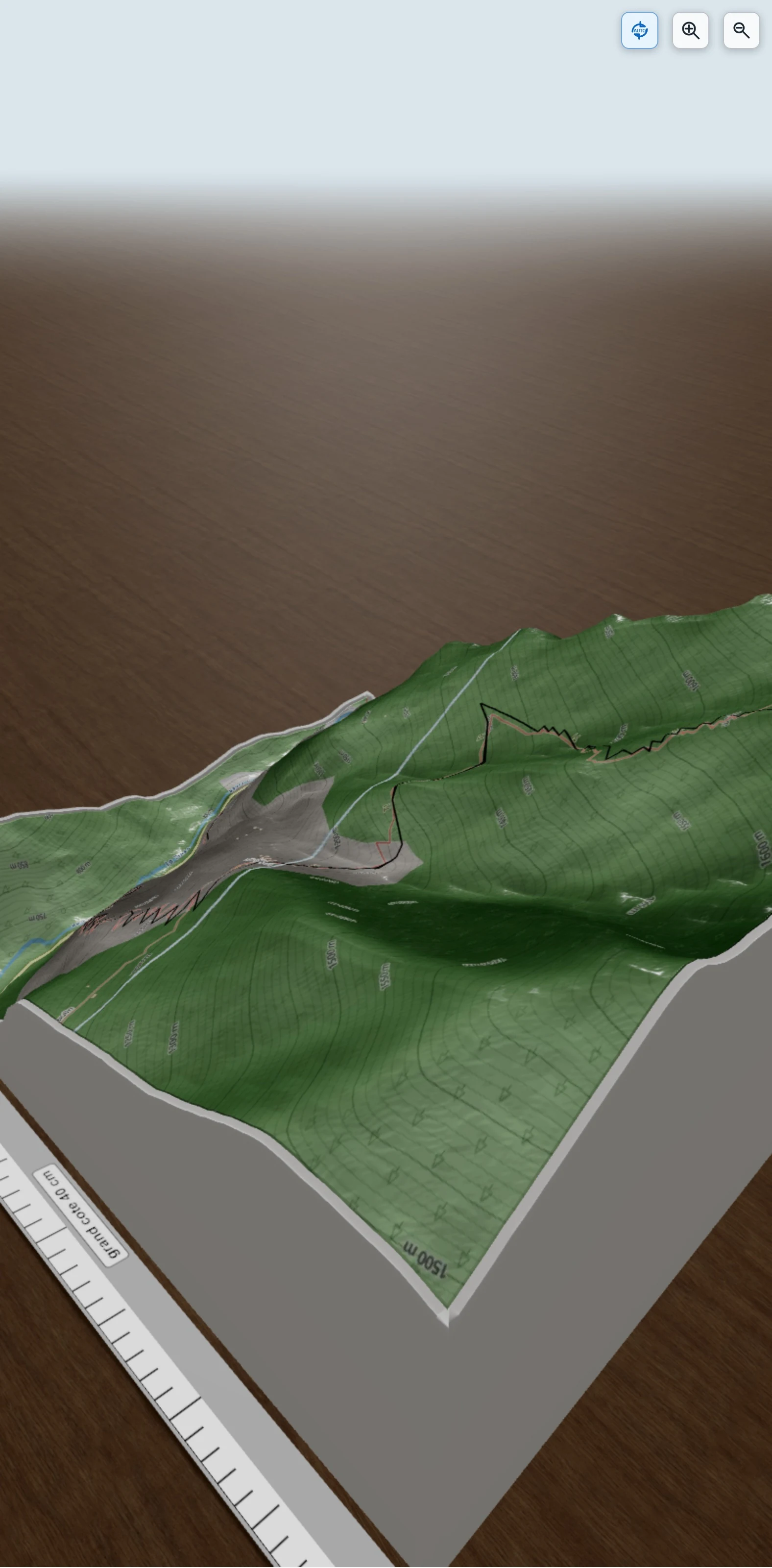 Carte en relief 3D de Pédestre - Rochers de Valabres, avec relief topographique