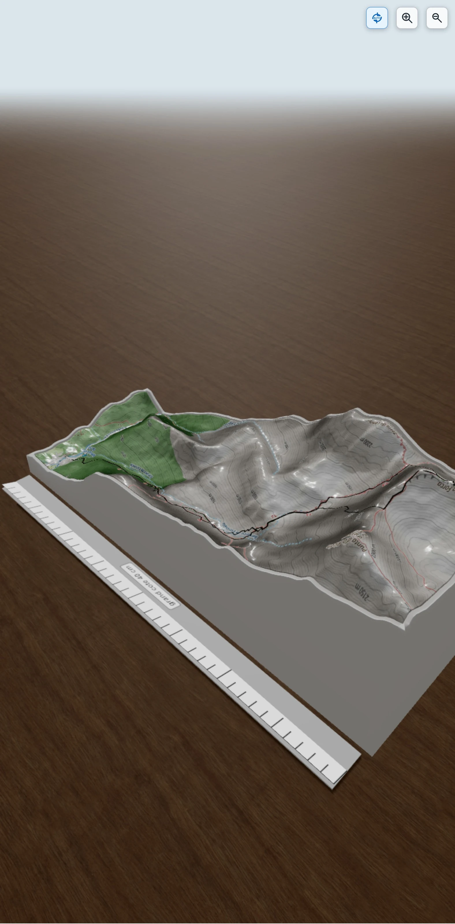 Carte en relief 3D de Peña Forca, avec relief topographique
