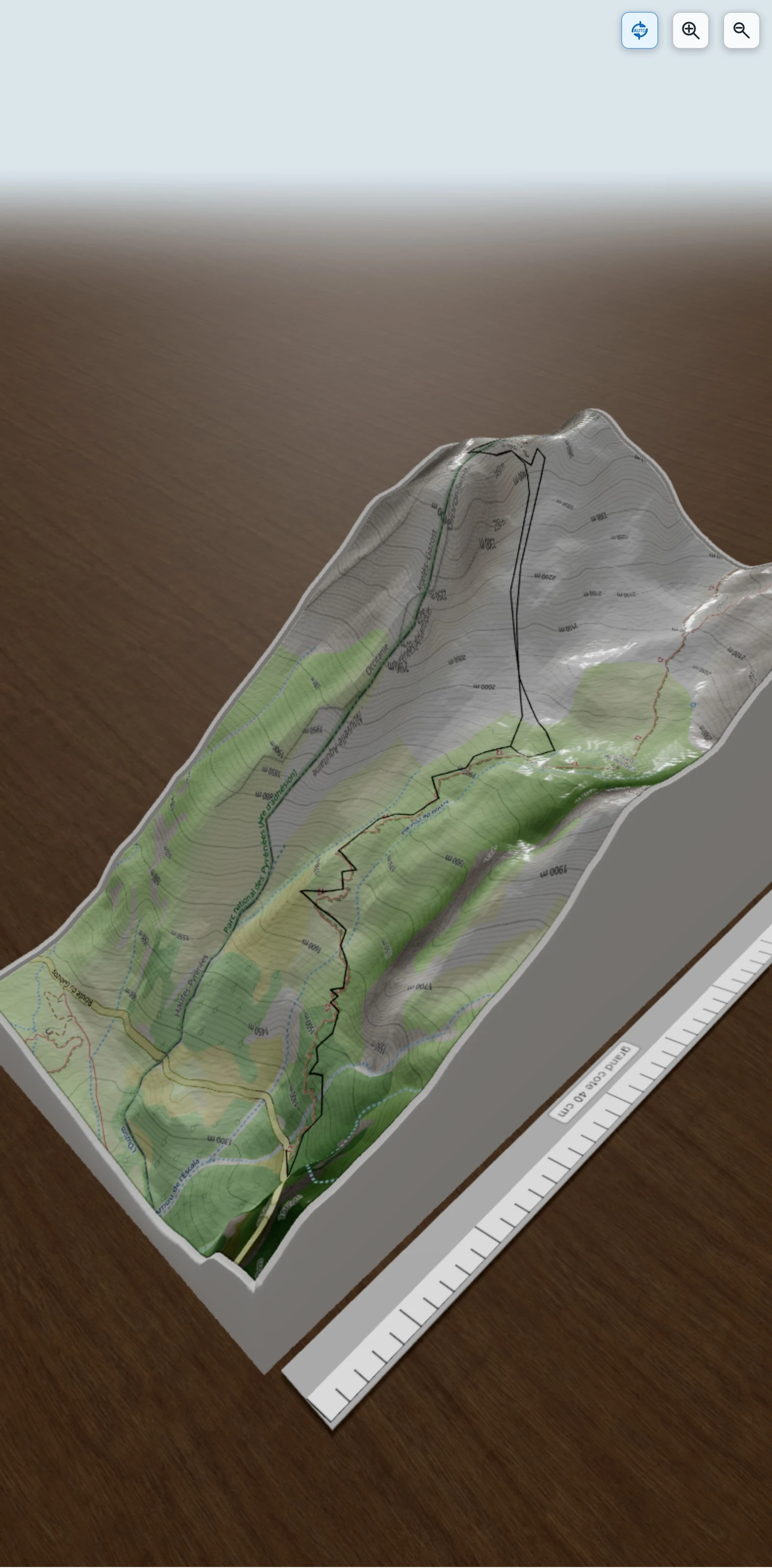 Carte en relief 3D de Petit Gavizos, avec relief topographique