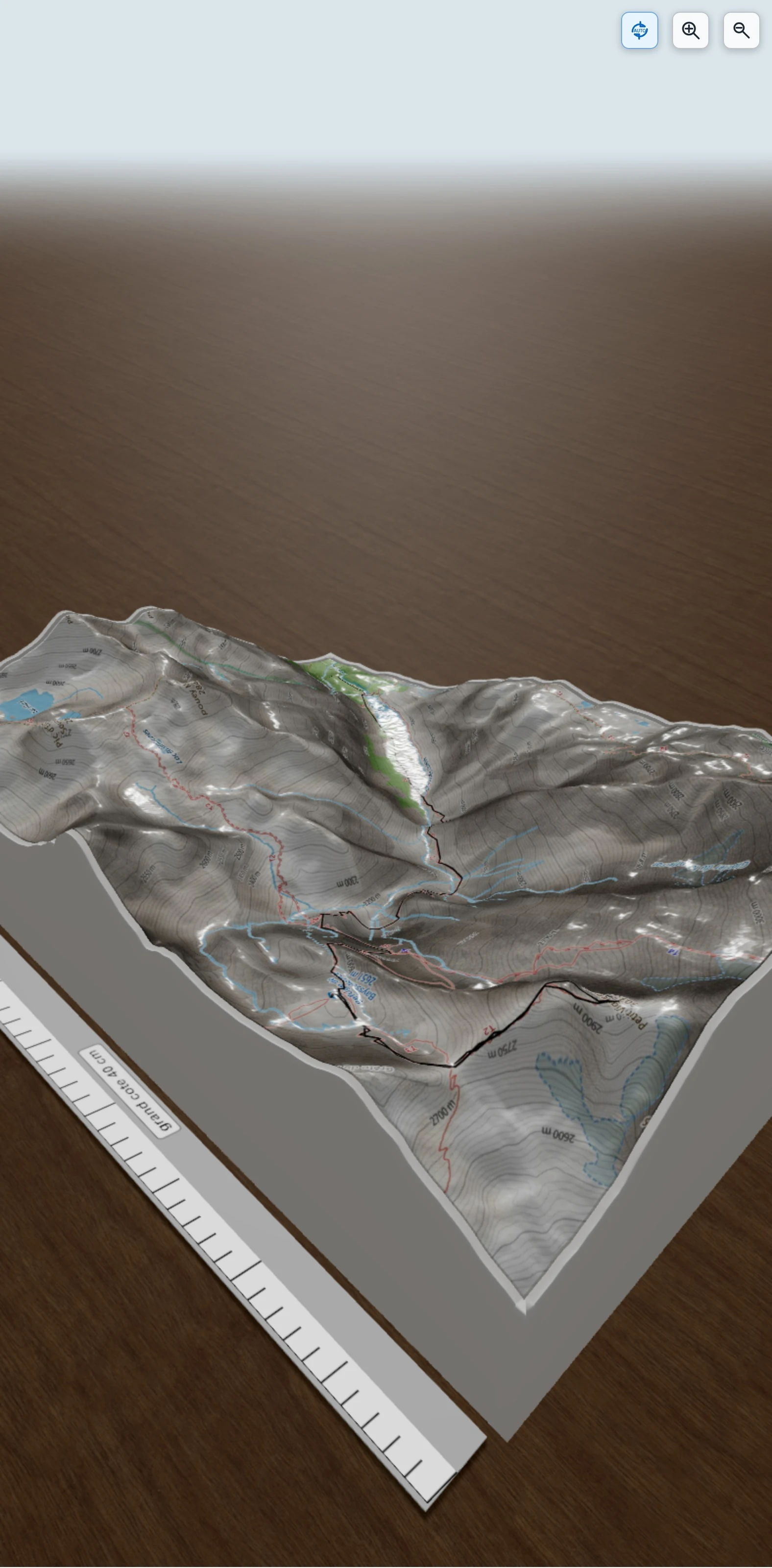 Carte en relief 3D de Petit Vignemale, avec relief topographique