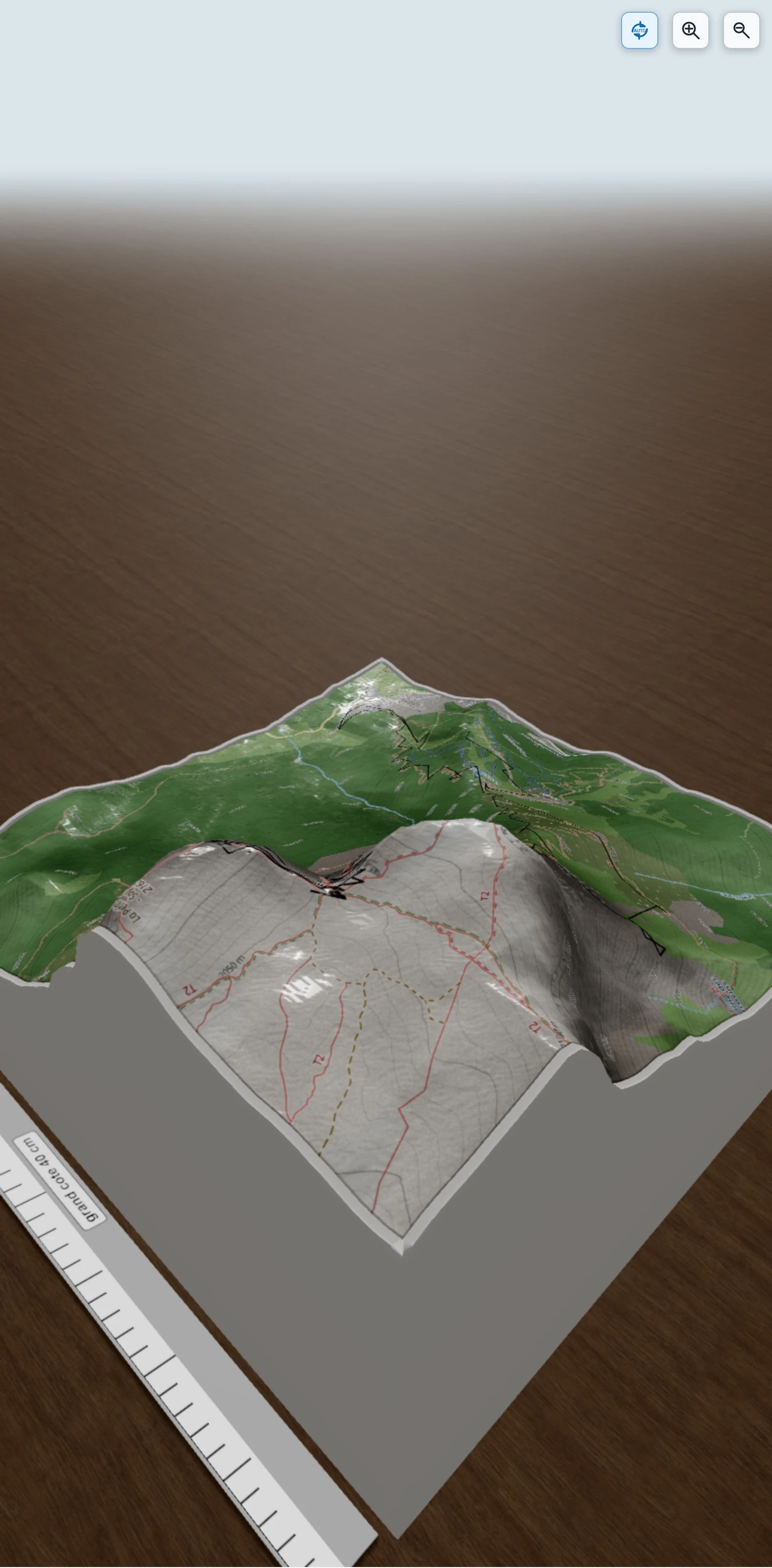 Carte en relief 3D de Petite Soeur Sophie depuis le Col de l'Arzelier (Vercors), avec relief topographique