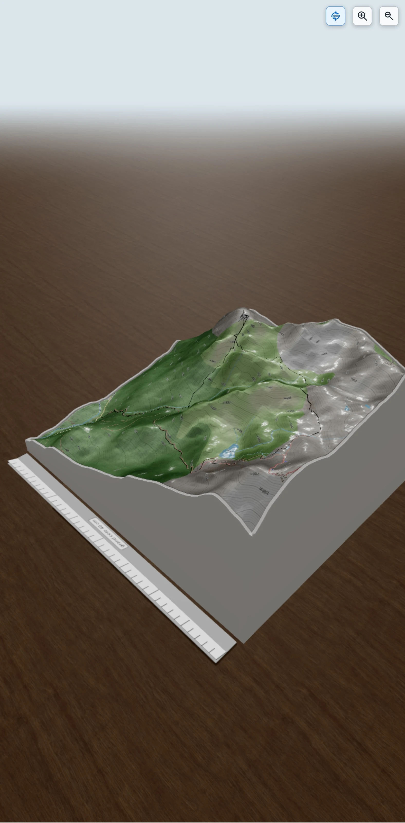 Carte en relief 3D de Pic Biscau, avec relief topographique