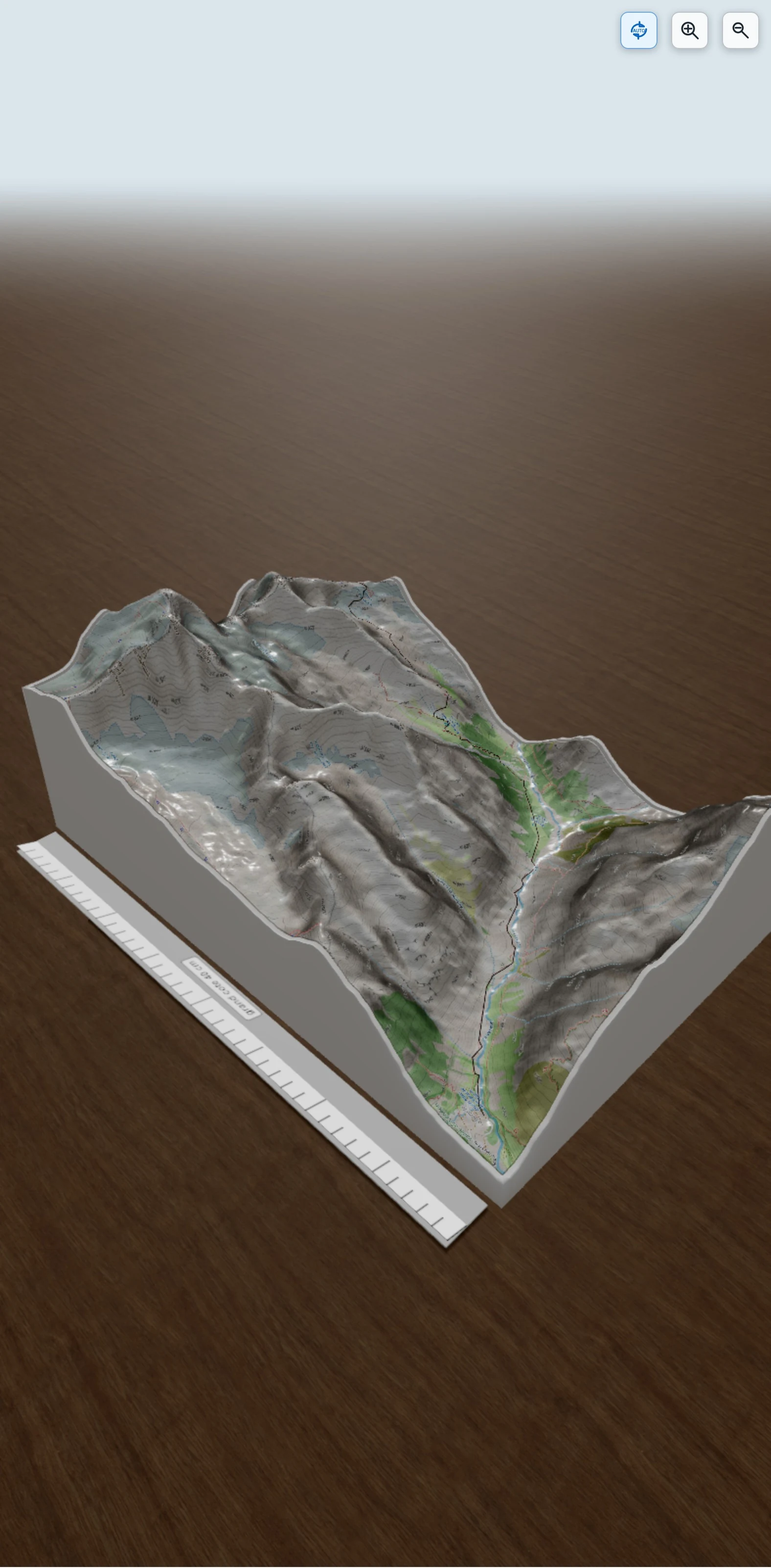 Carte en relief 3D de pic Coolidge depuis Bérarde, avec relief topographique