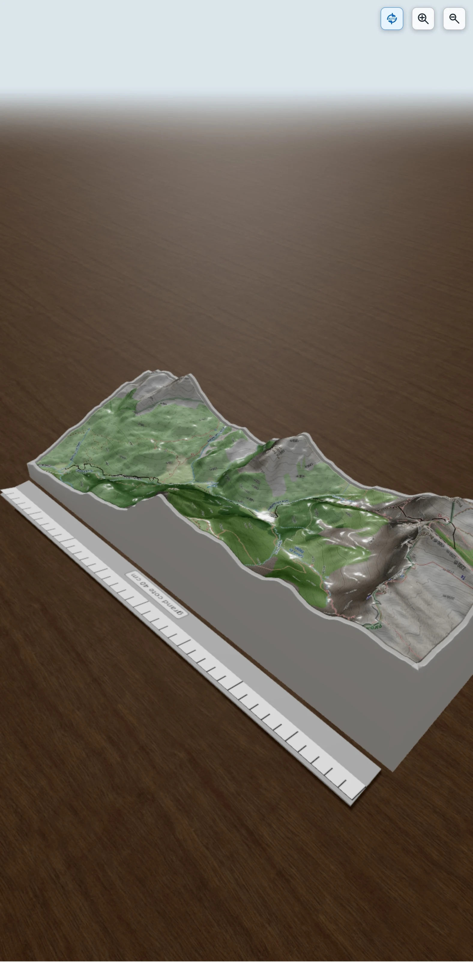 Carte en relief 3D de pic d\'ansabère, avec relief topographique