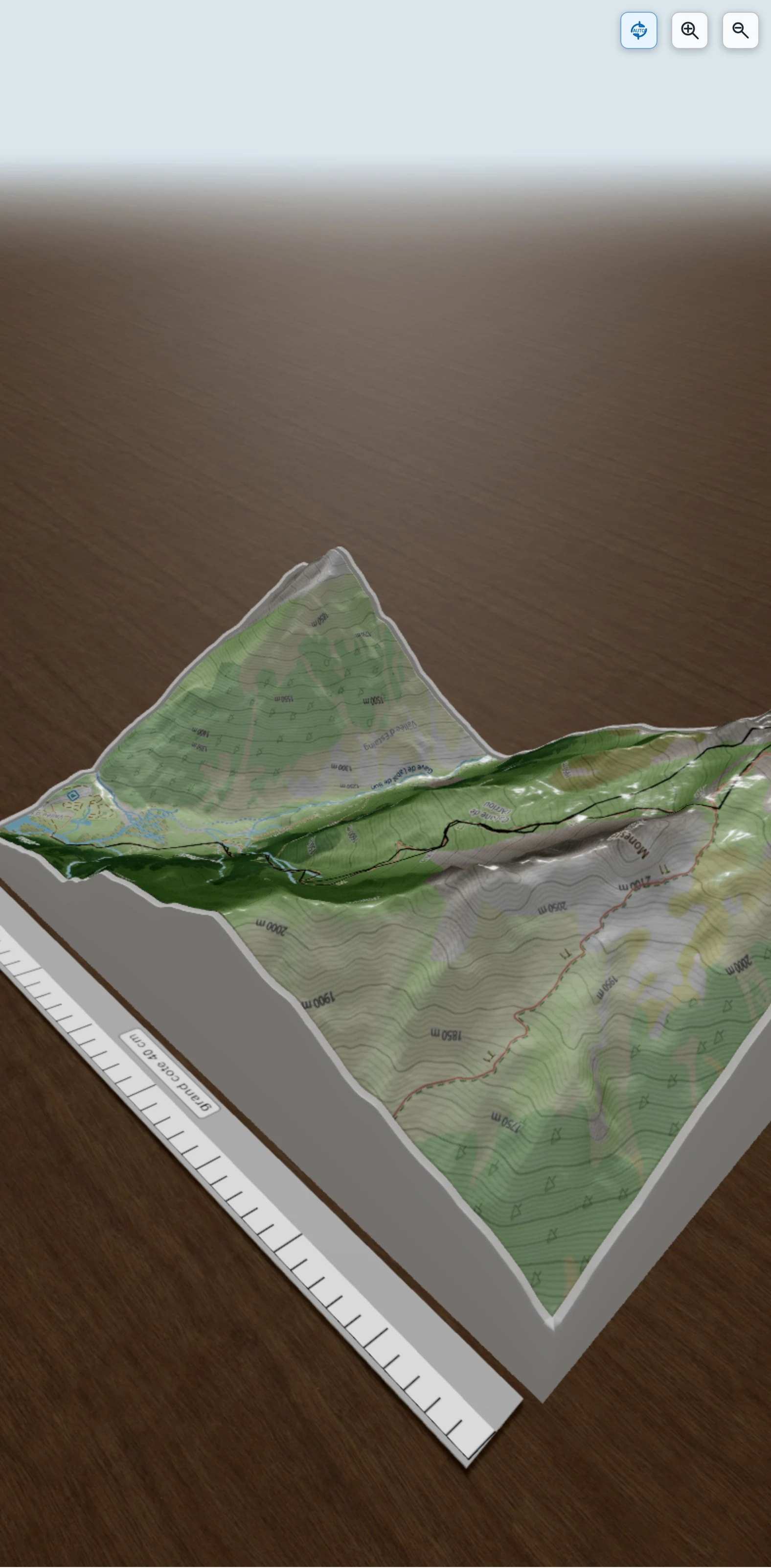 Carte en relief 3D de Pic d'Arcoèche par Lac d'Estaing, avec relief topographique