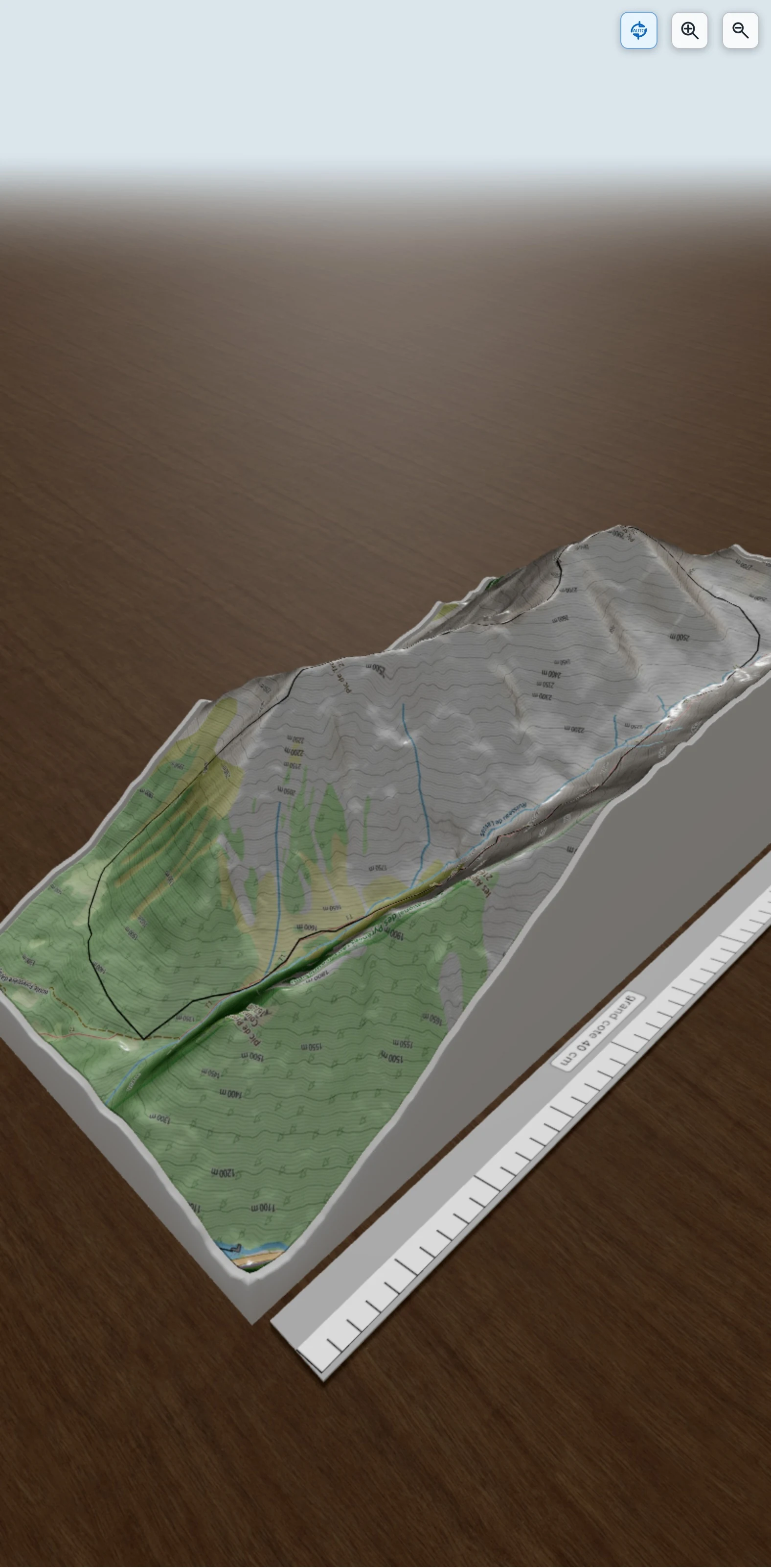 Carte en relief 3D de Pic d'Aret (2939m), avec relief topographique