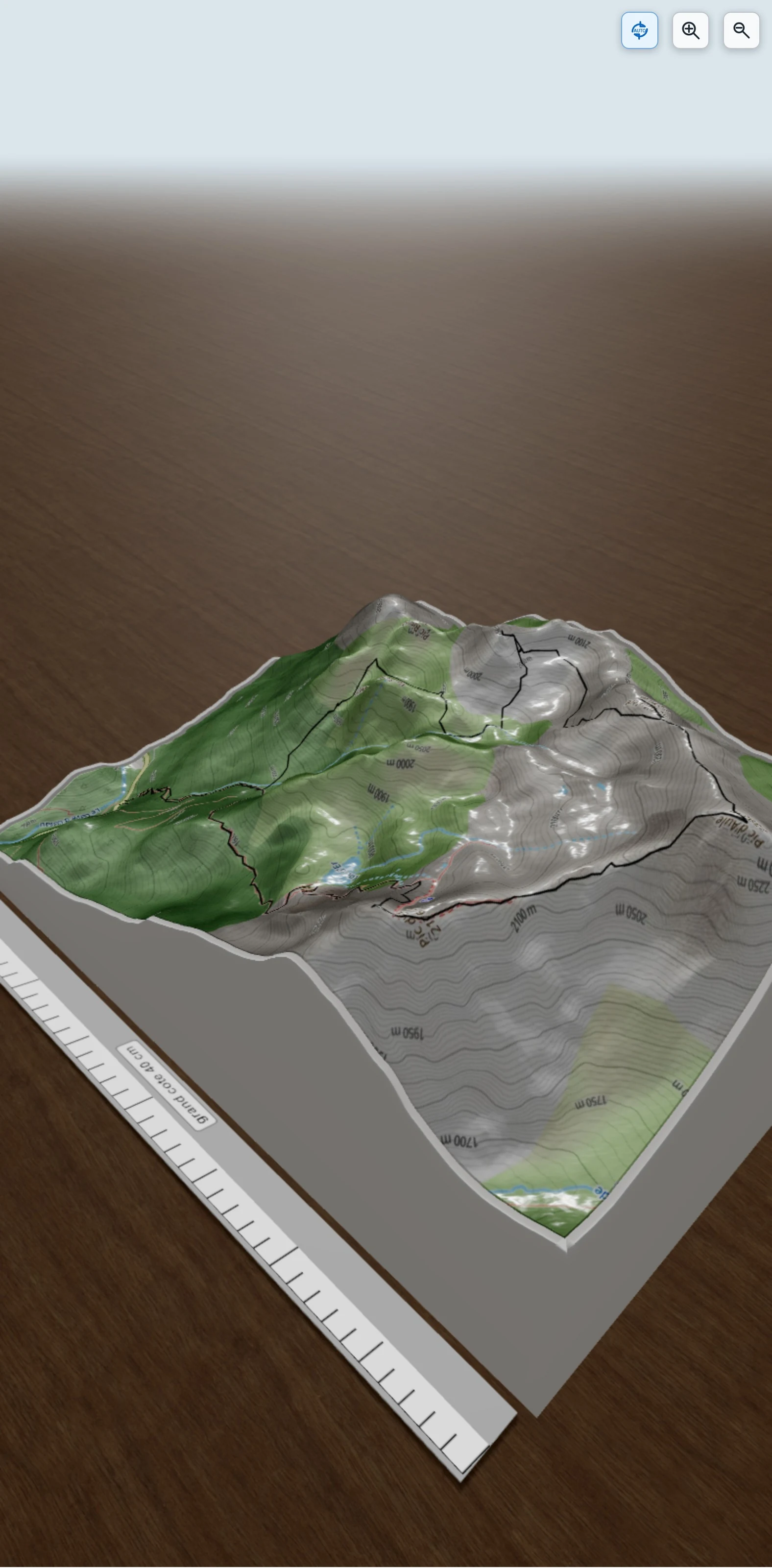 Carte en relief 3D de Pic d'Er - Pic d'Aule - Pic d'Aulère - Pic Houratatère, avec relief topographique