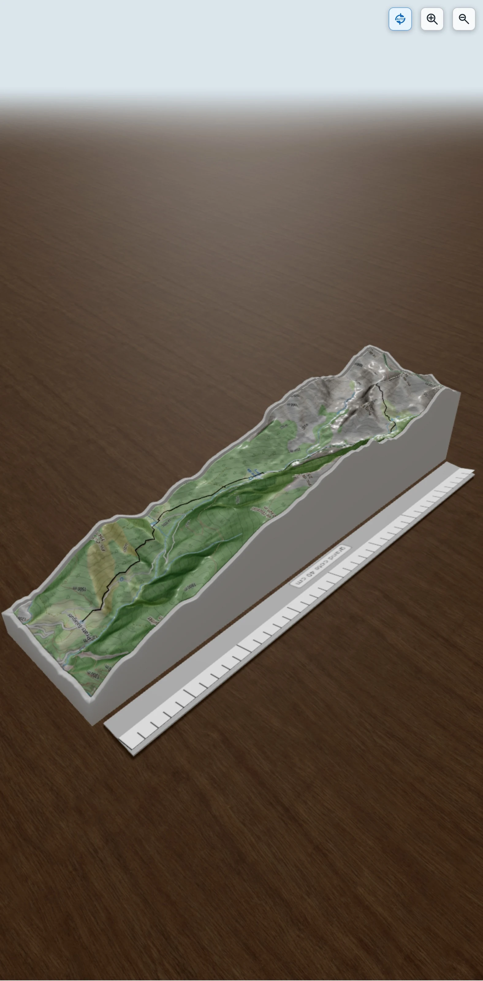 Carte en relief 3D de Pic de 9 Founts, avec relief topographique