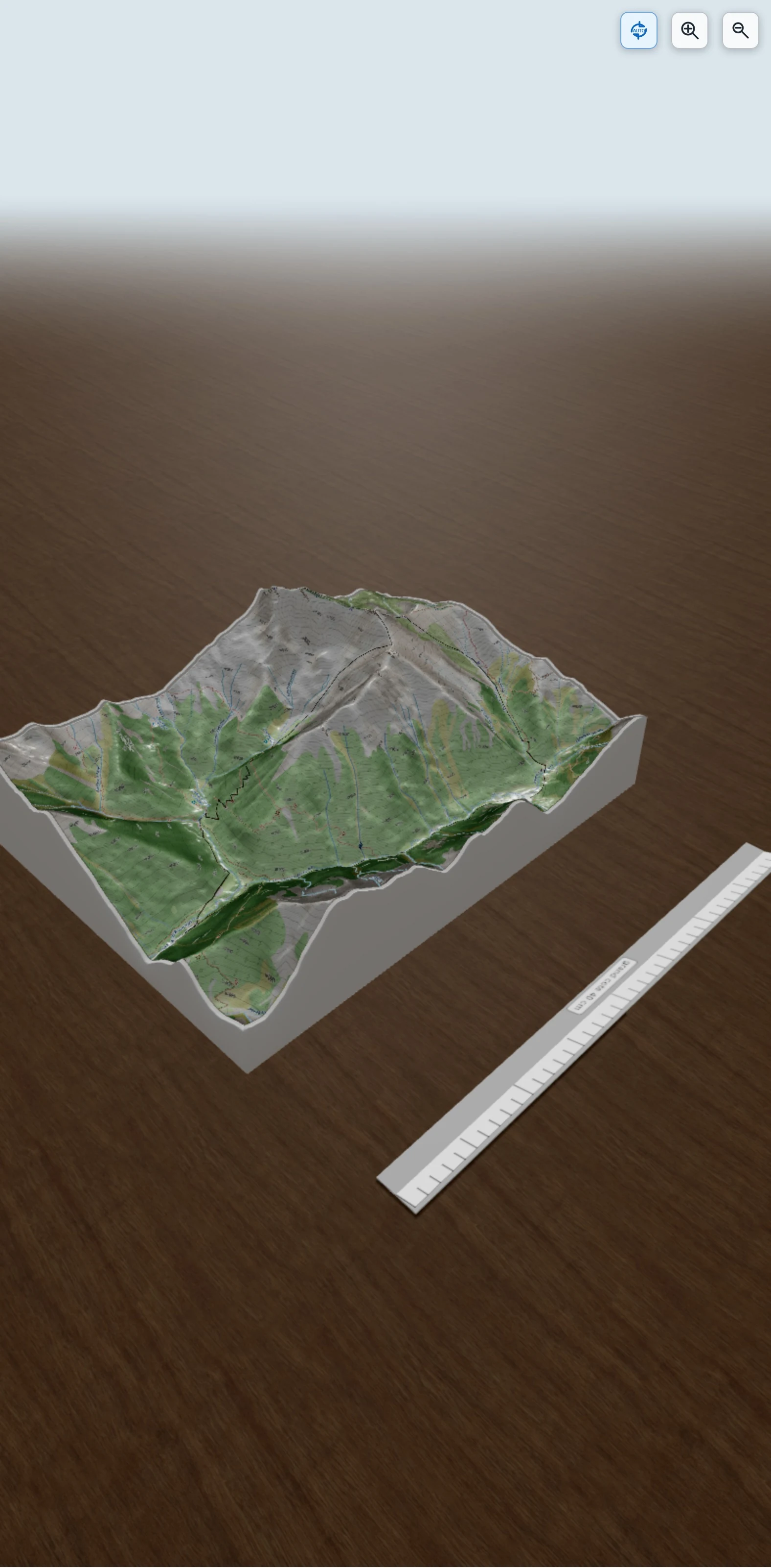 Carte en relief 3D de Pic de Batoua (3034m), avec relief topographique