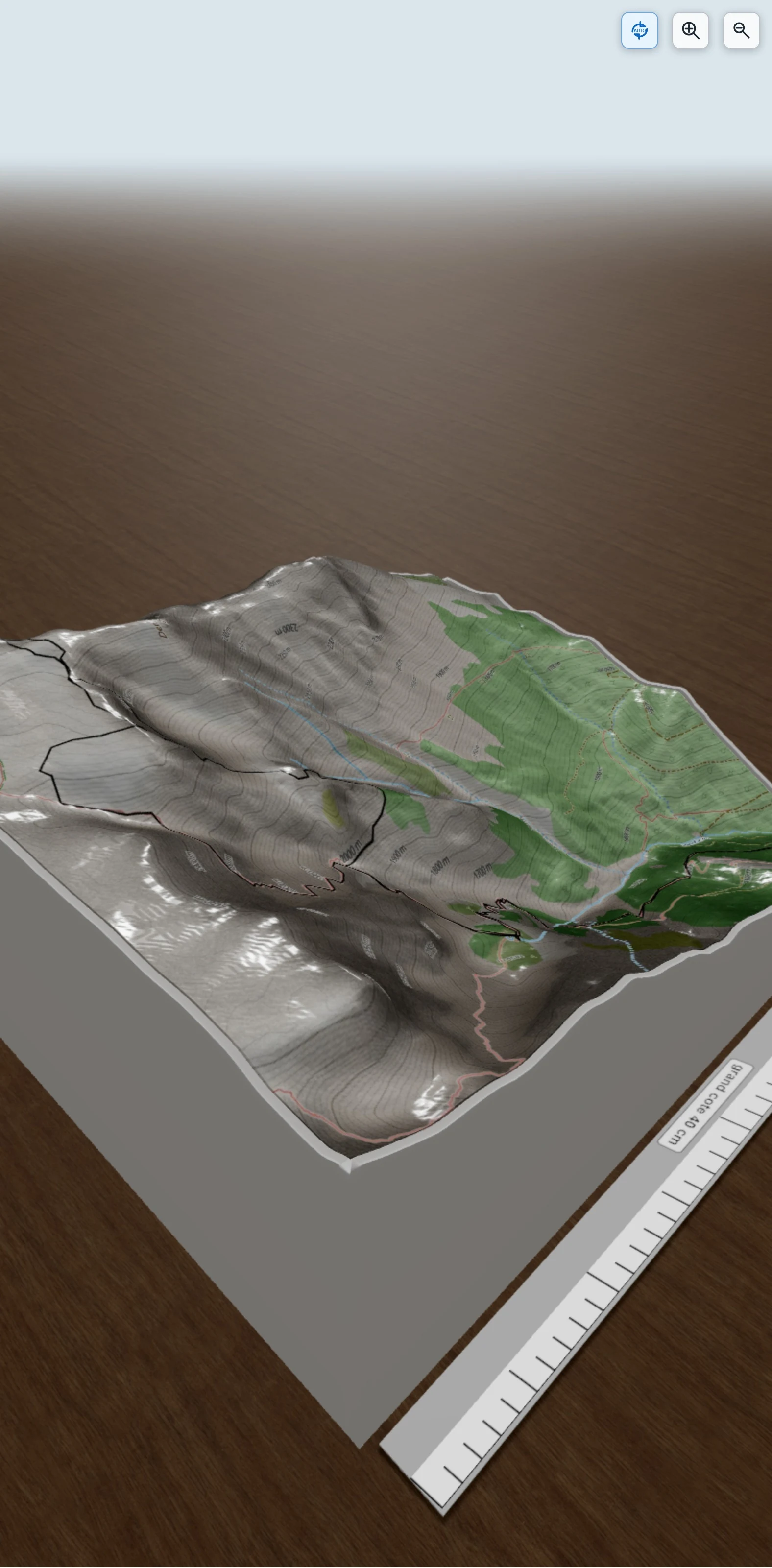Carte en relief 3D de Pic de Bure. crête de la Pare (perso), avec relief topographique