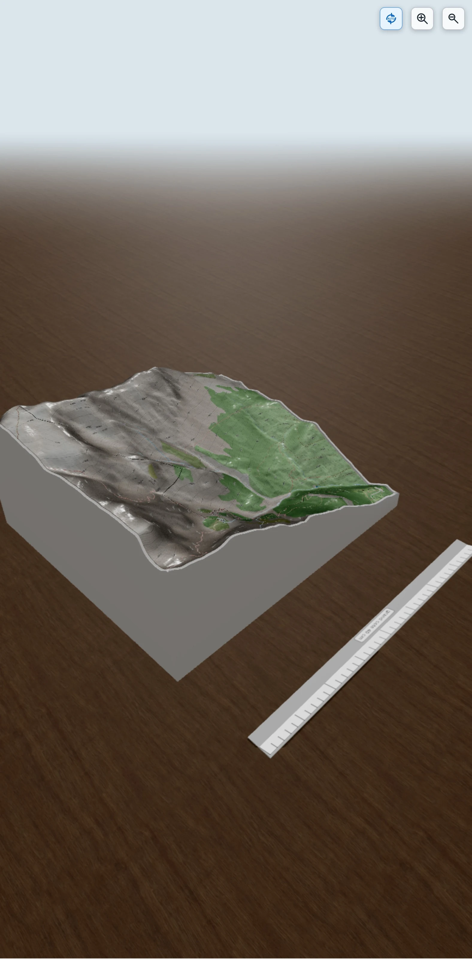 Carte en relief 3D de Pic de Bure par Pre la Pare depuis les Sauvas(Devoluy), avec relief topographique