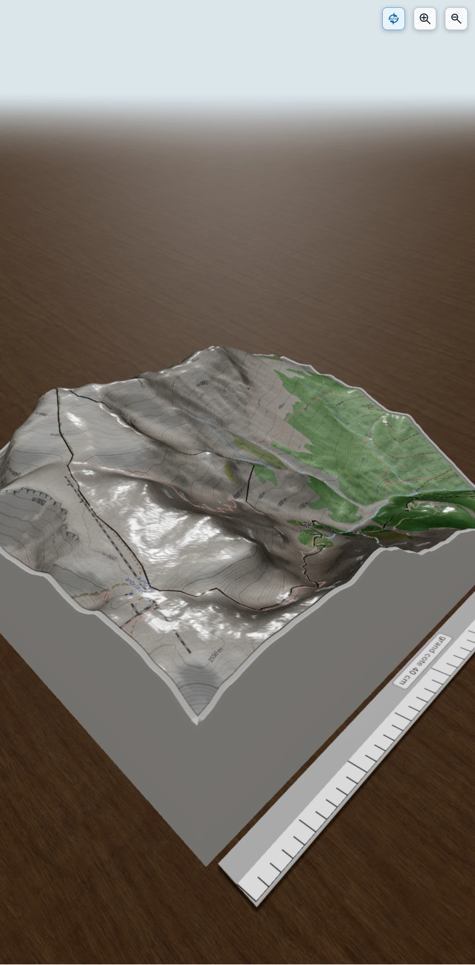 Carte en relief 3D de Pic de Bure par Pré la Pare, avec relief topographique