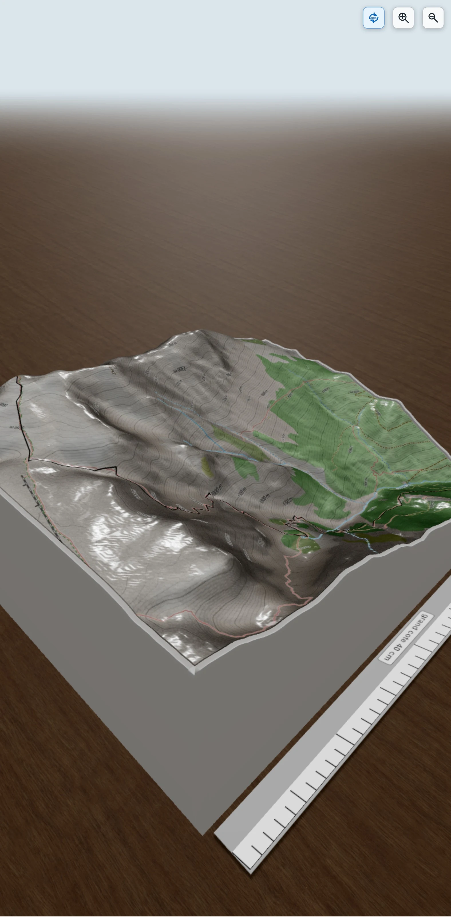 Carte en relief 3D de Pic de Bure par Vallon de Sauvas, avec relief topographique