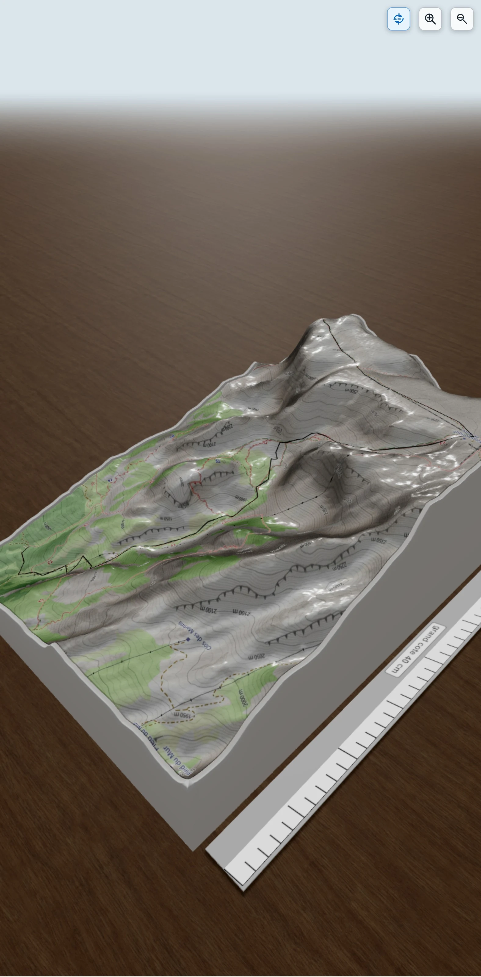 Carte en relief 3D de Pic de Bure, avec relief topographique