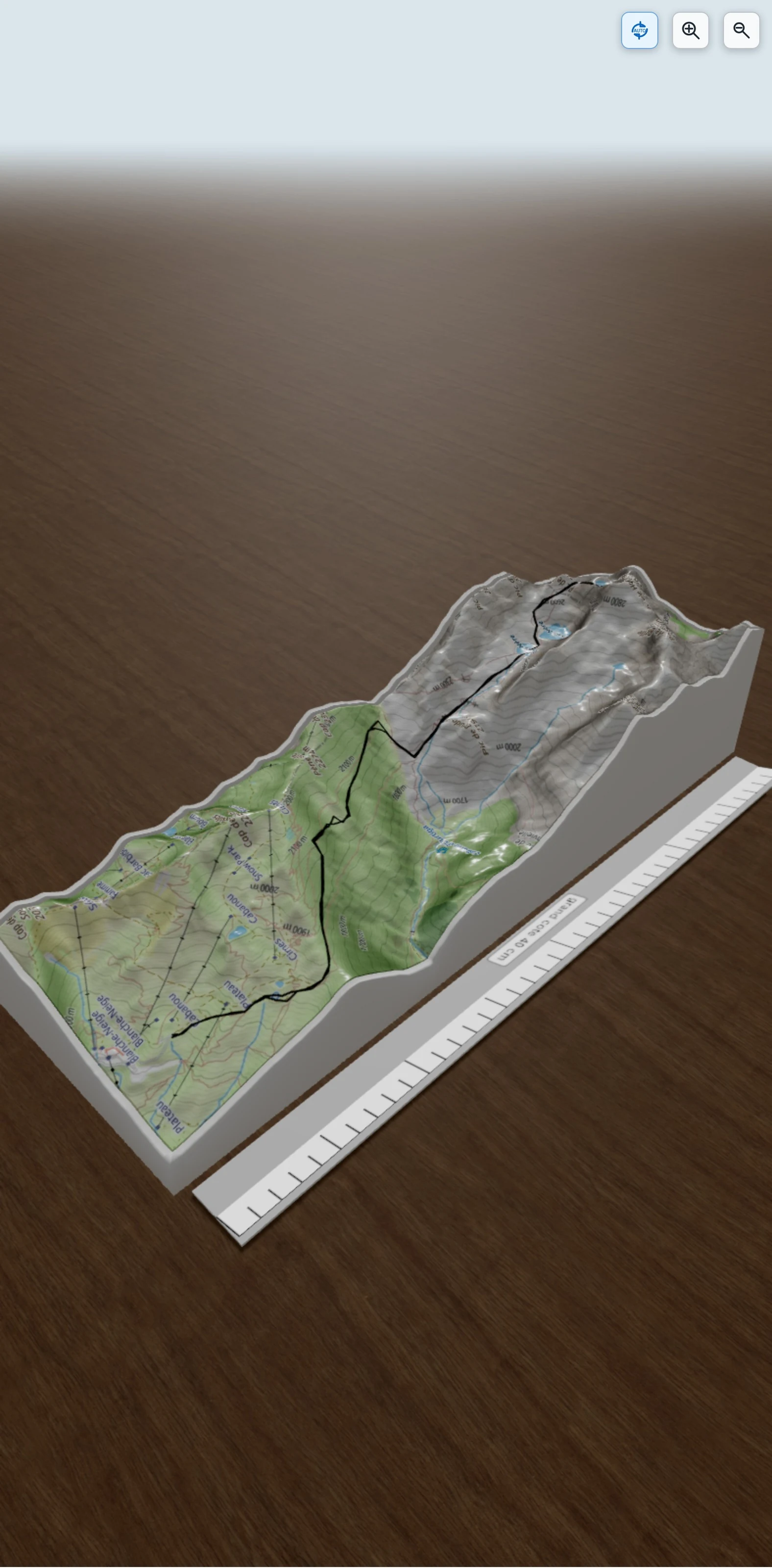 Carte en relief 3D de Pic de Hourgade (2964m), avec relief topographique