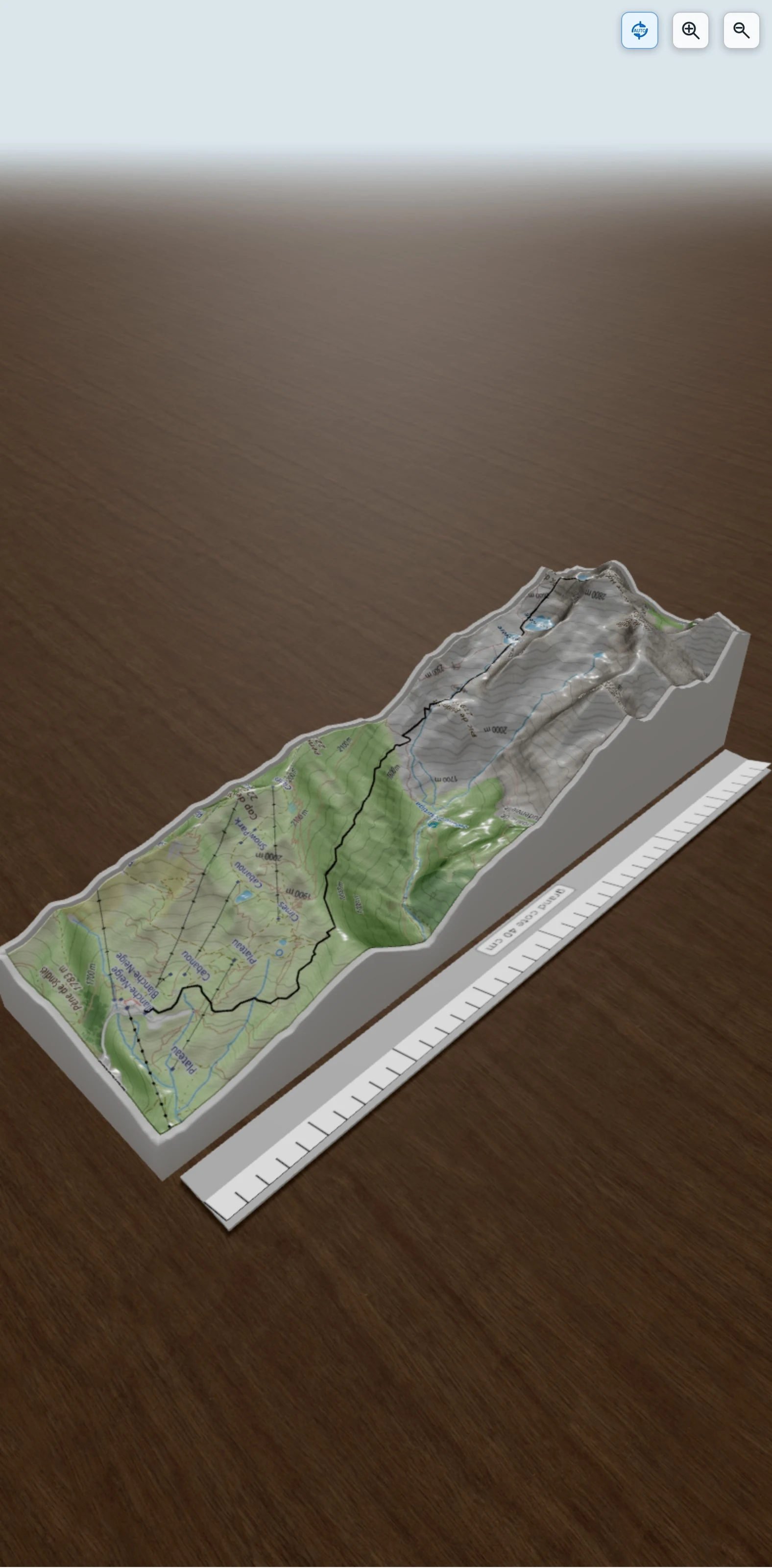 Carte en relief 3D de Pic de Hourgade, avec relief topographique