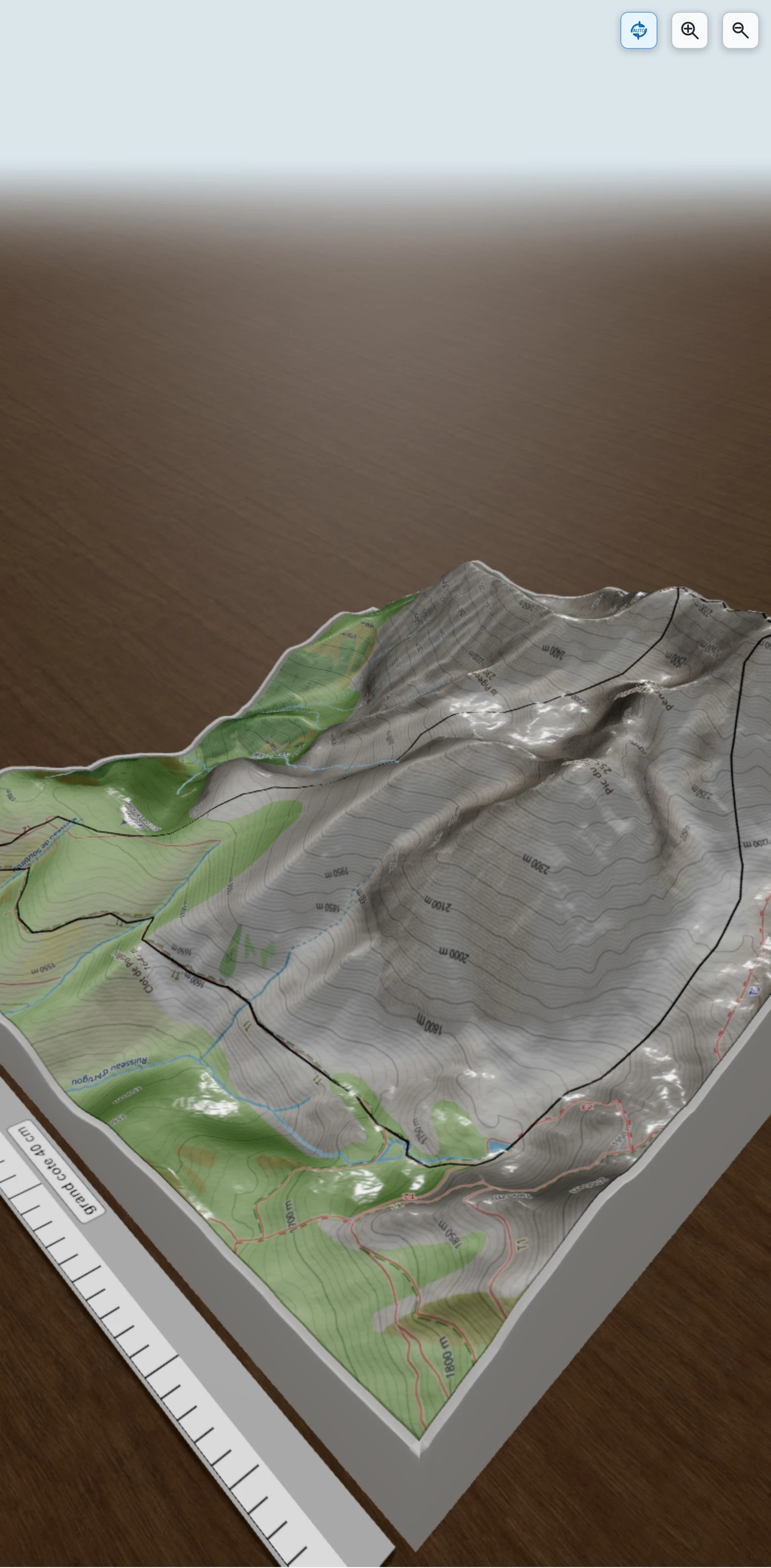 Carte en relief 3D de Pic de l'Arbizon (2831m), avec relief topographique