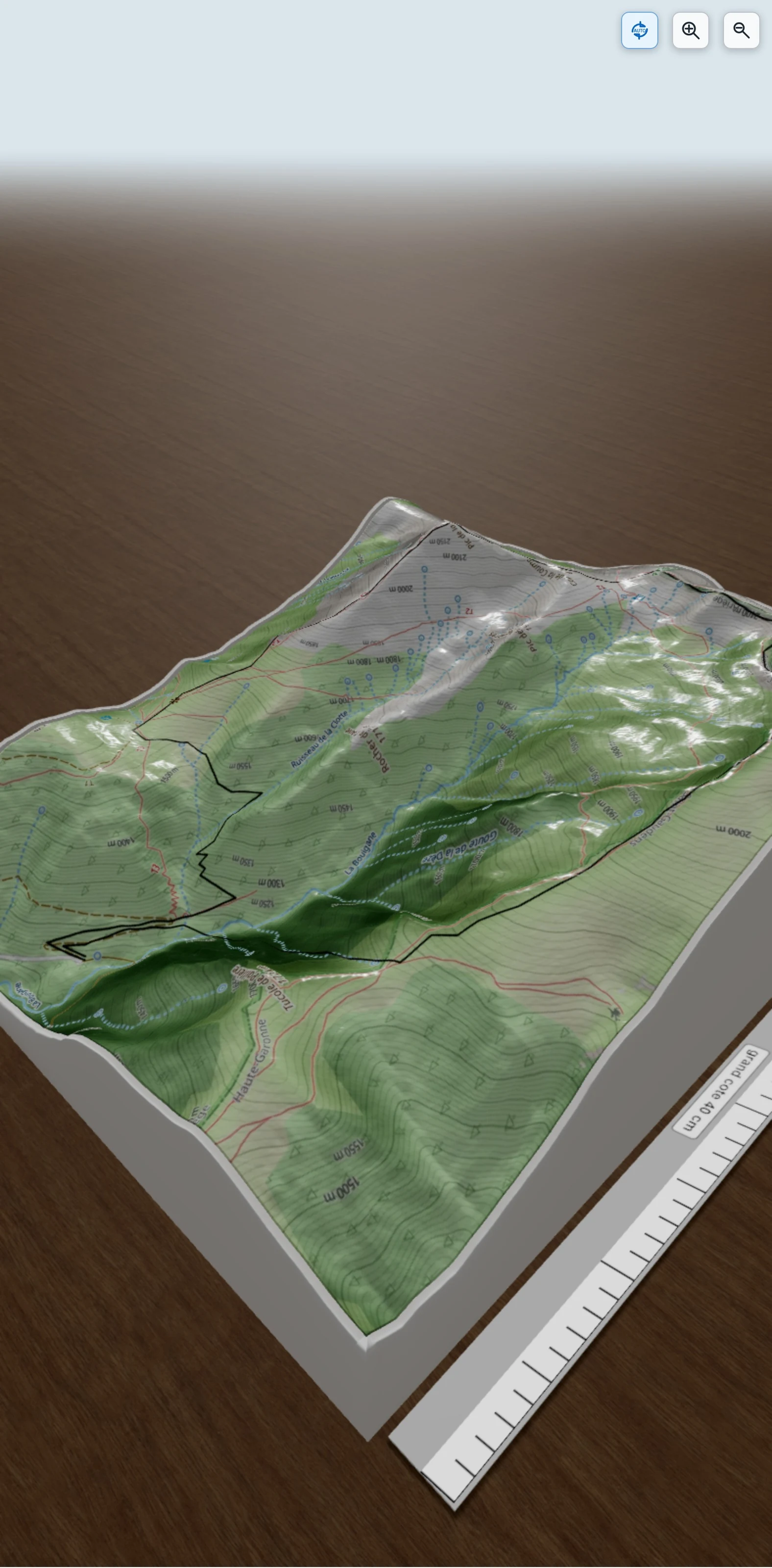 Carte en relief 3D de Pic de la Calabasse, avec relief topographique