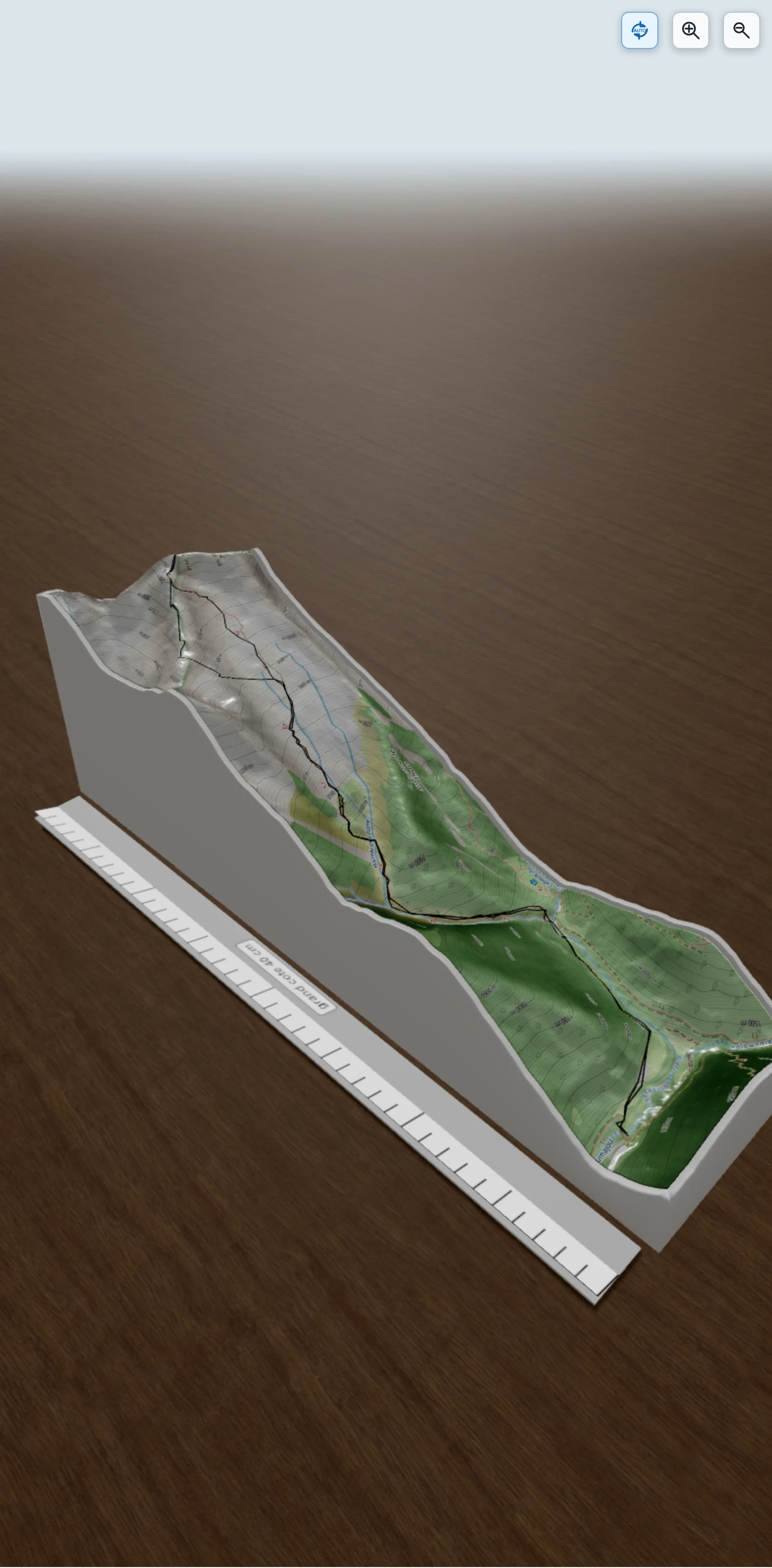 Carte en relief 3D de Pic de Lustou, avec relief topographique