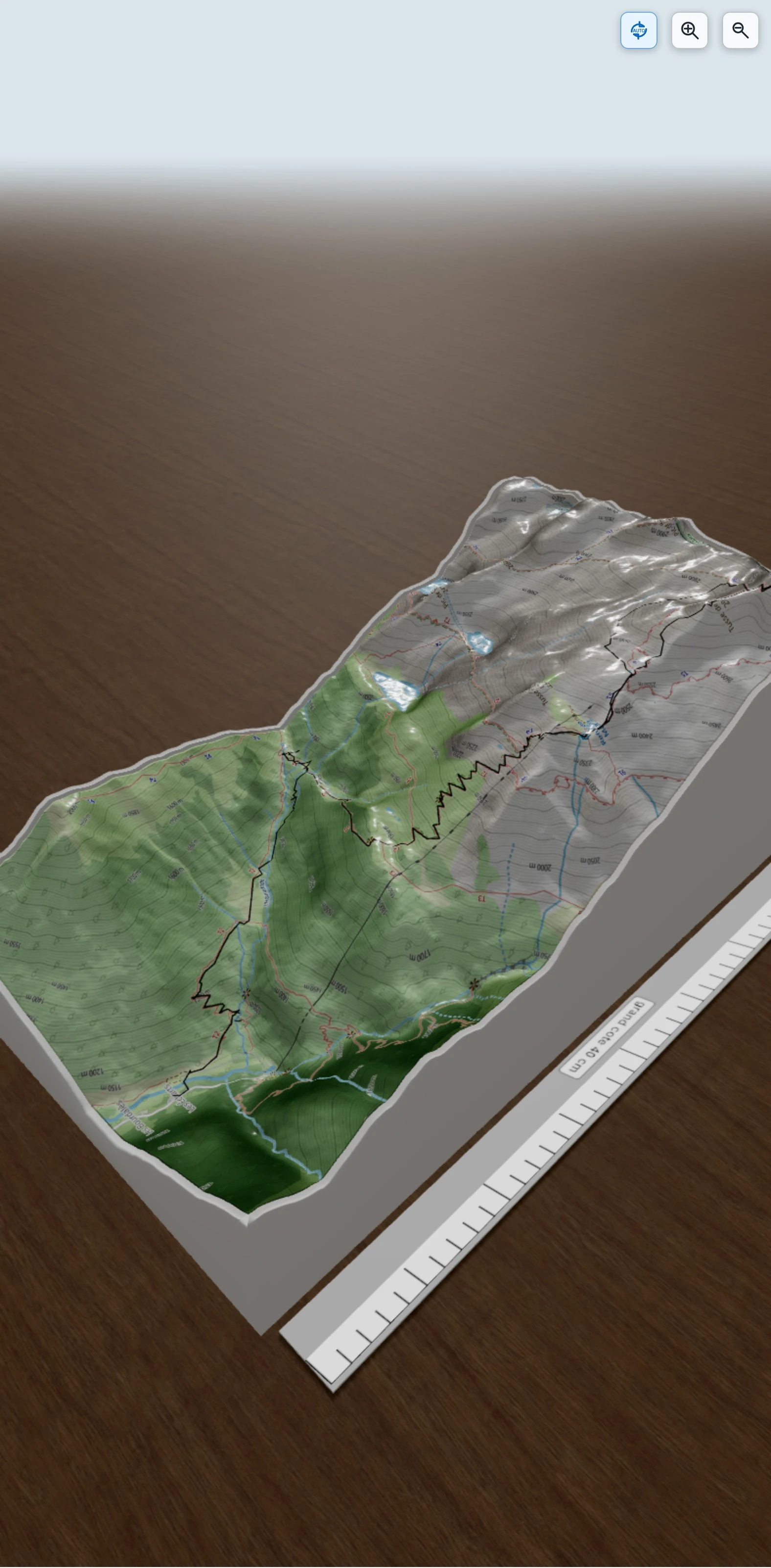Carte en relief 3D de Pic de Maupas et Tusse de Maupas, avec relief topographique