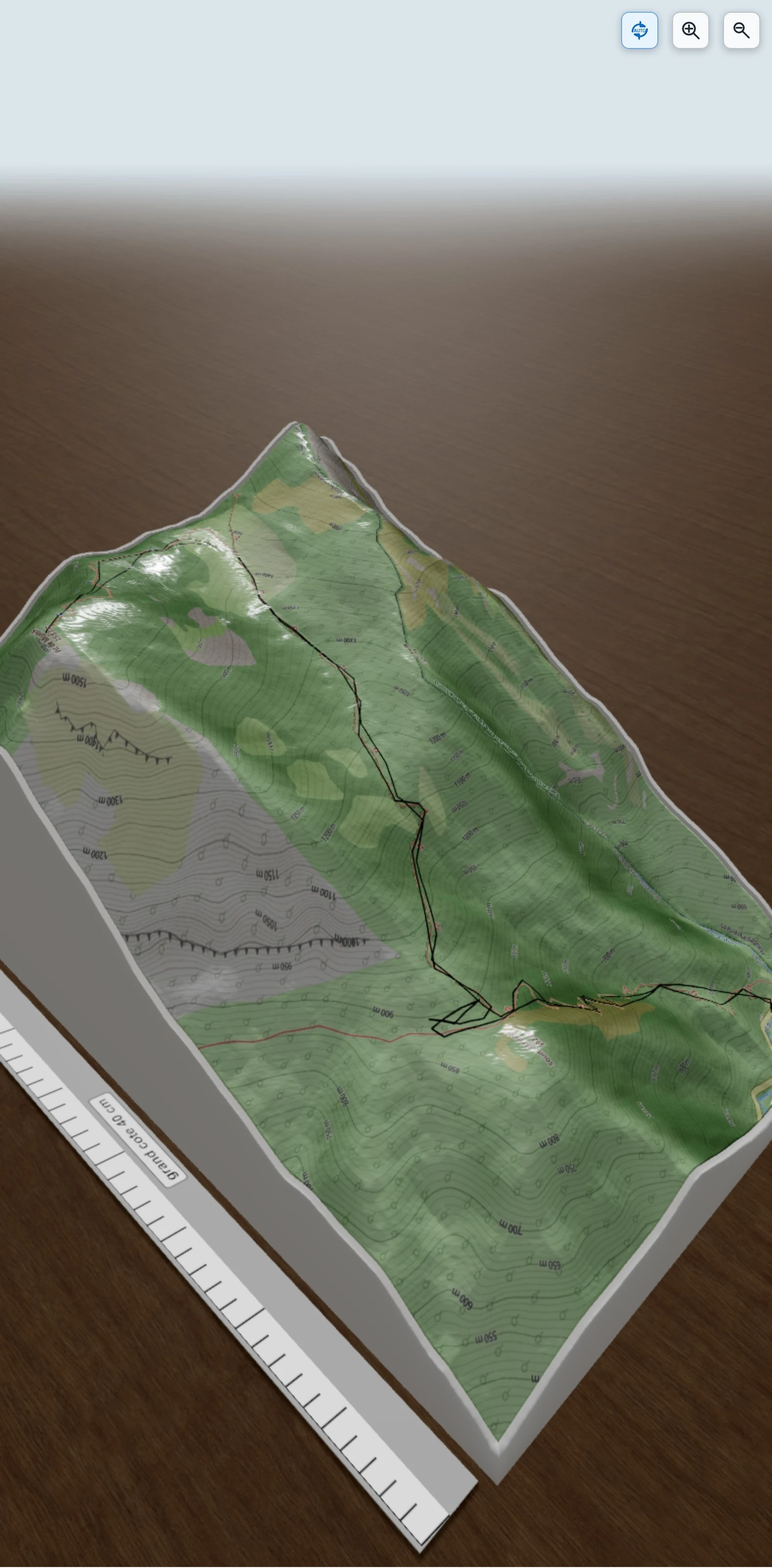 Carte en relief 3D de Pic de Monbula Vallée de Férrières Pyrénées, avec relief topographique