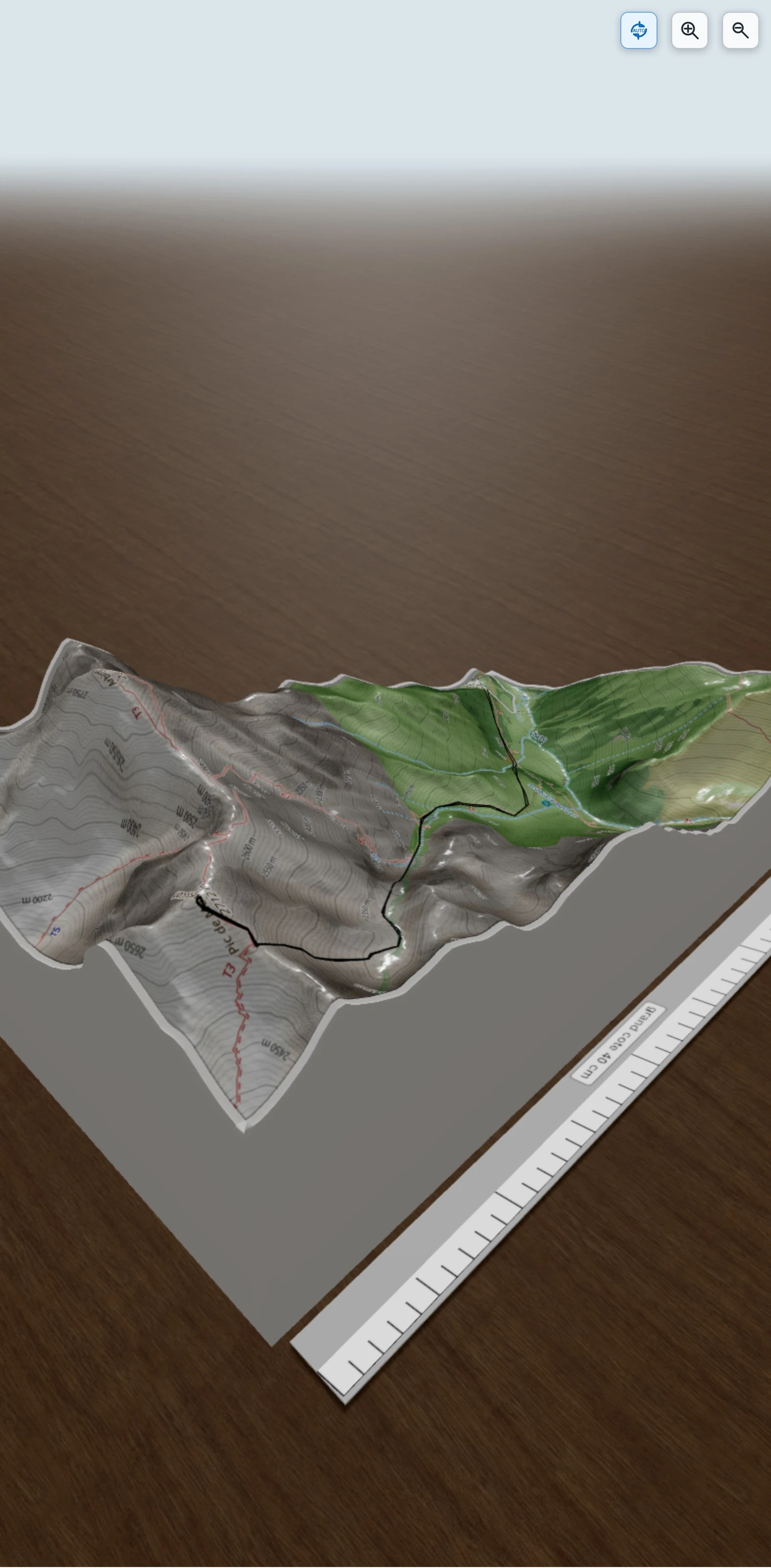 Carte en relief 3D de Pic de MONFAUCON depuis les granges de Lurgues, avec relief topographique