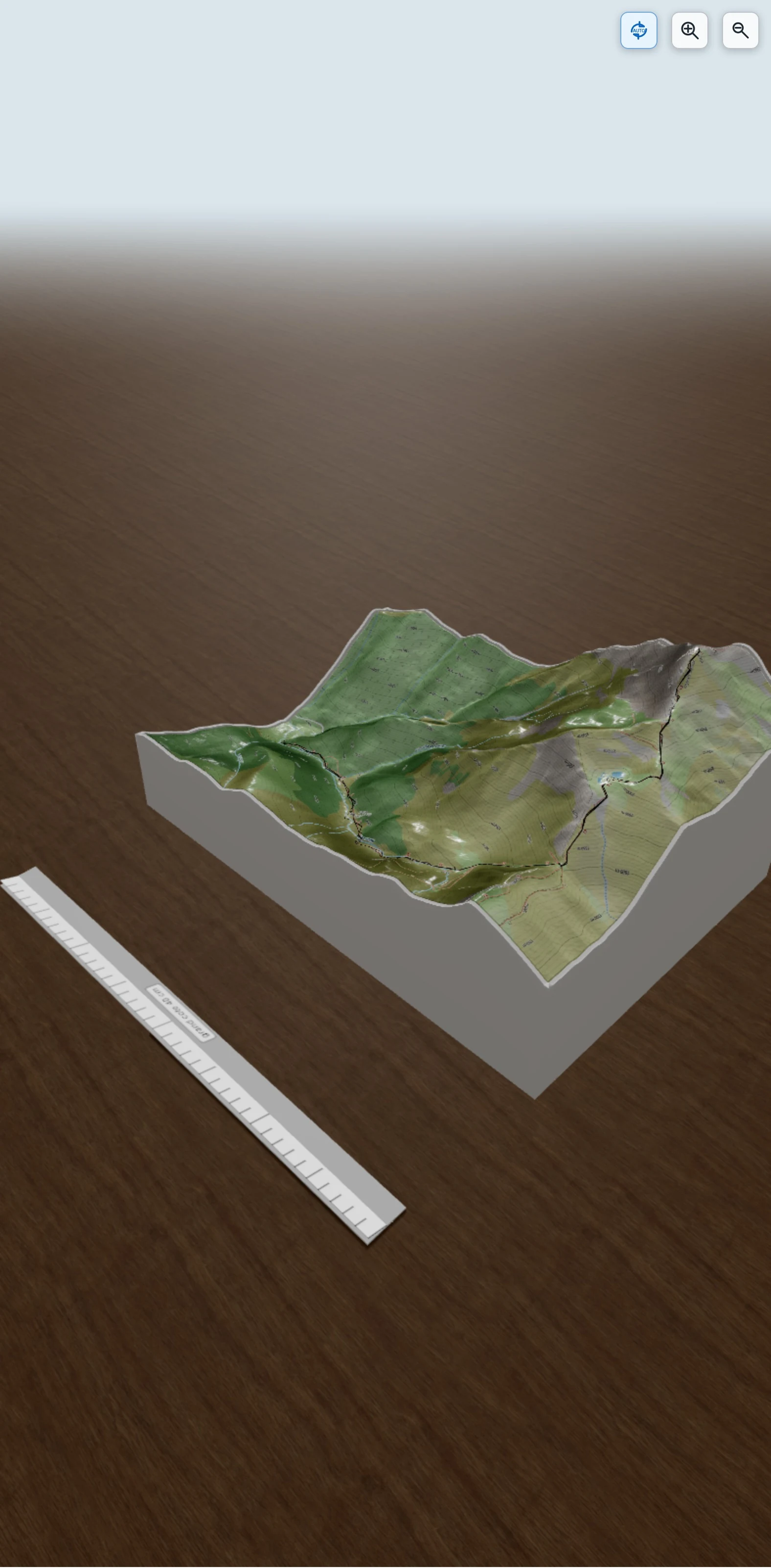 Carte en relief 3D de Pic de MONTAIGU en Aller/Retour, avec relief topographique