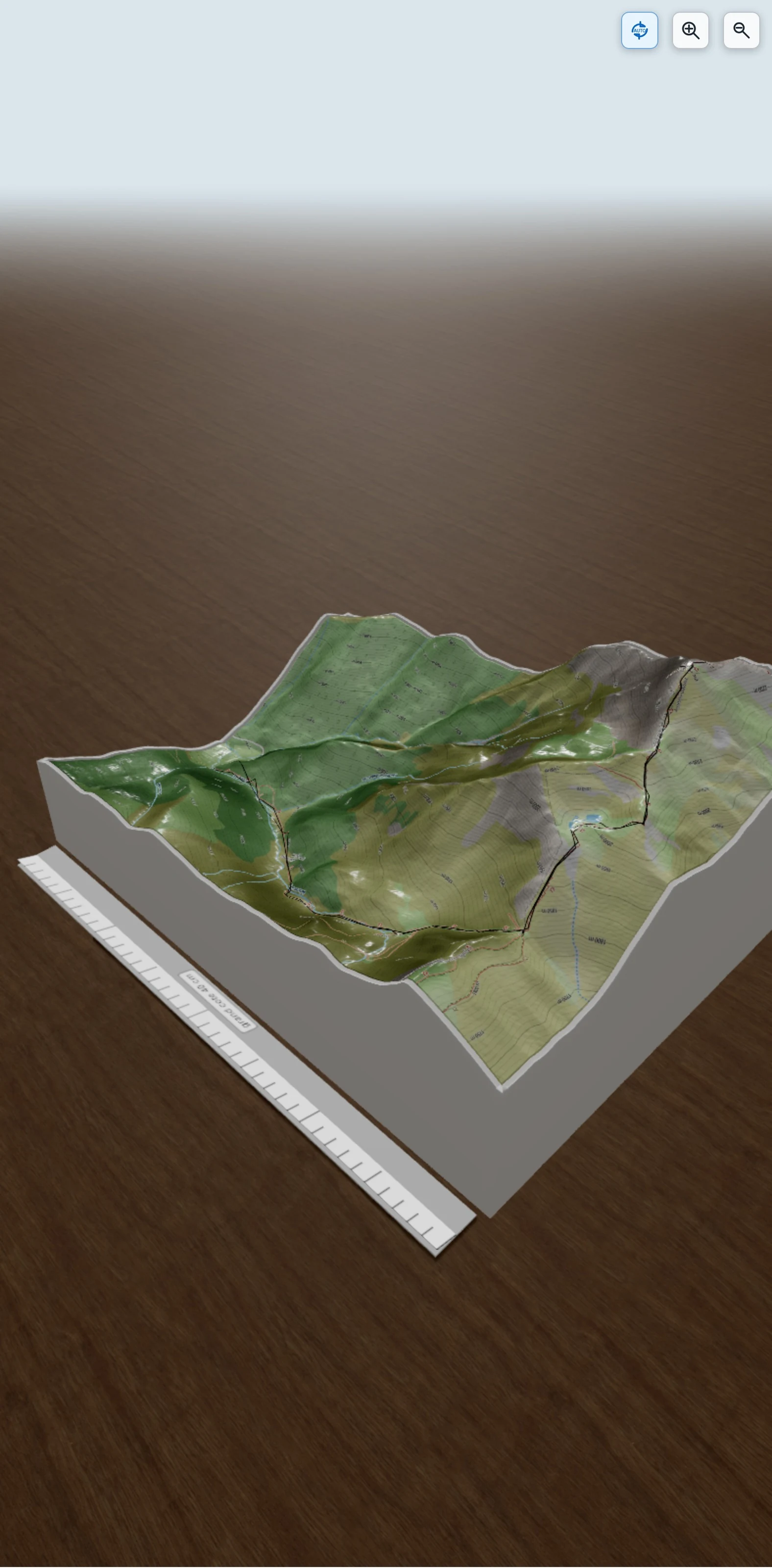 Carte en relief 3D de Pic de Montaigu, avec relief topographique