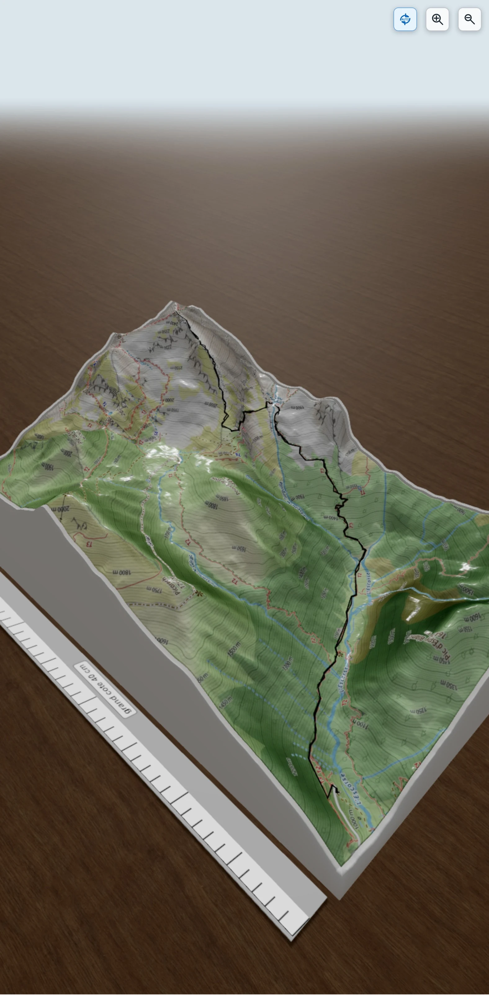 Carte en relief 3D de Pic de Séron, avec relief topographique