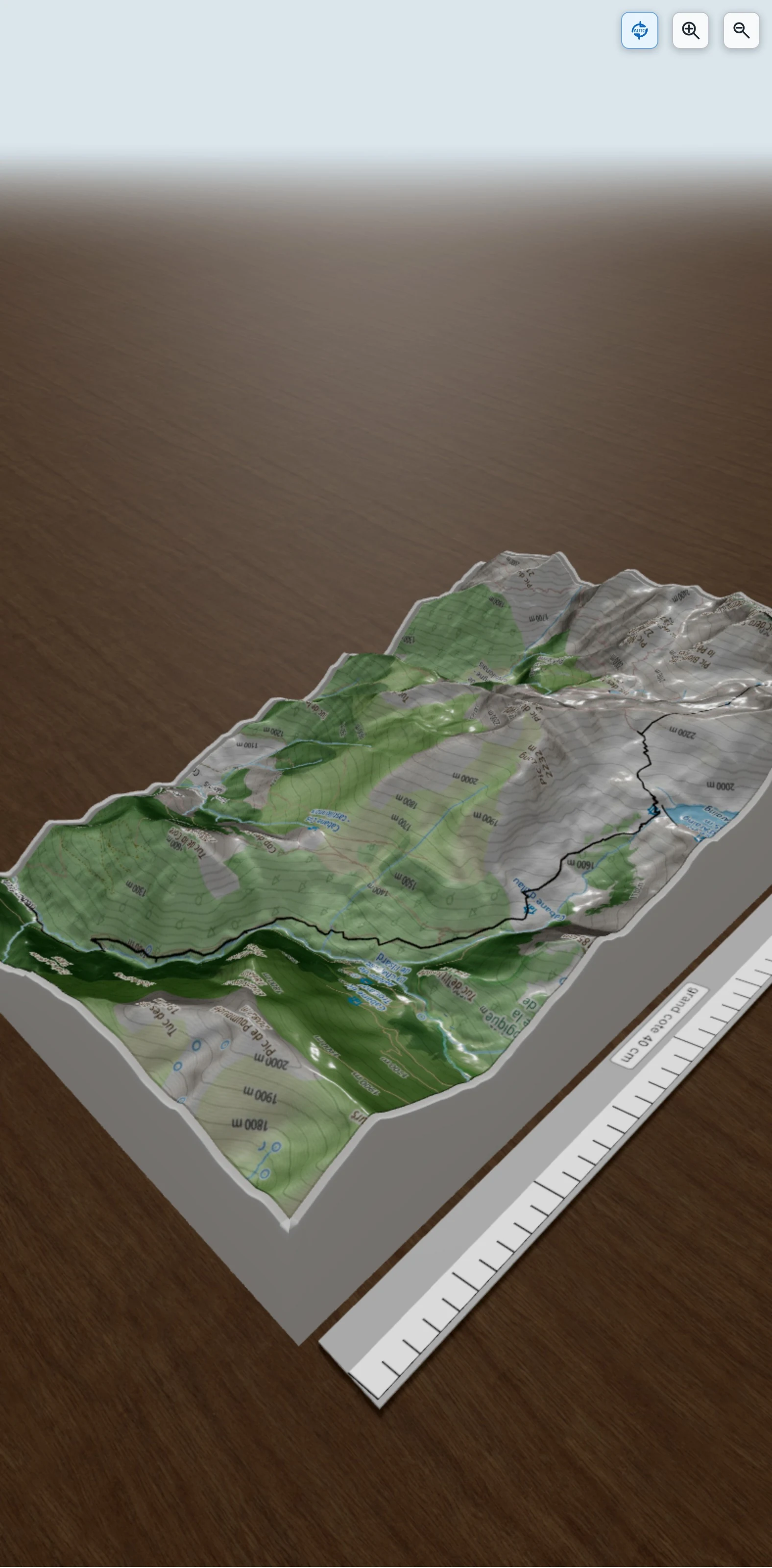 Carte en relief 3D de Pic de Serre Haute, avec relief topographique
