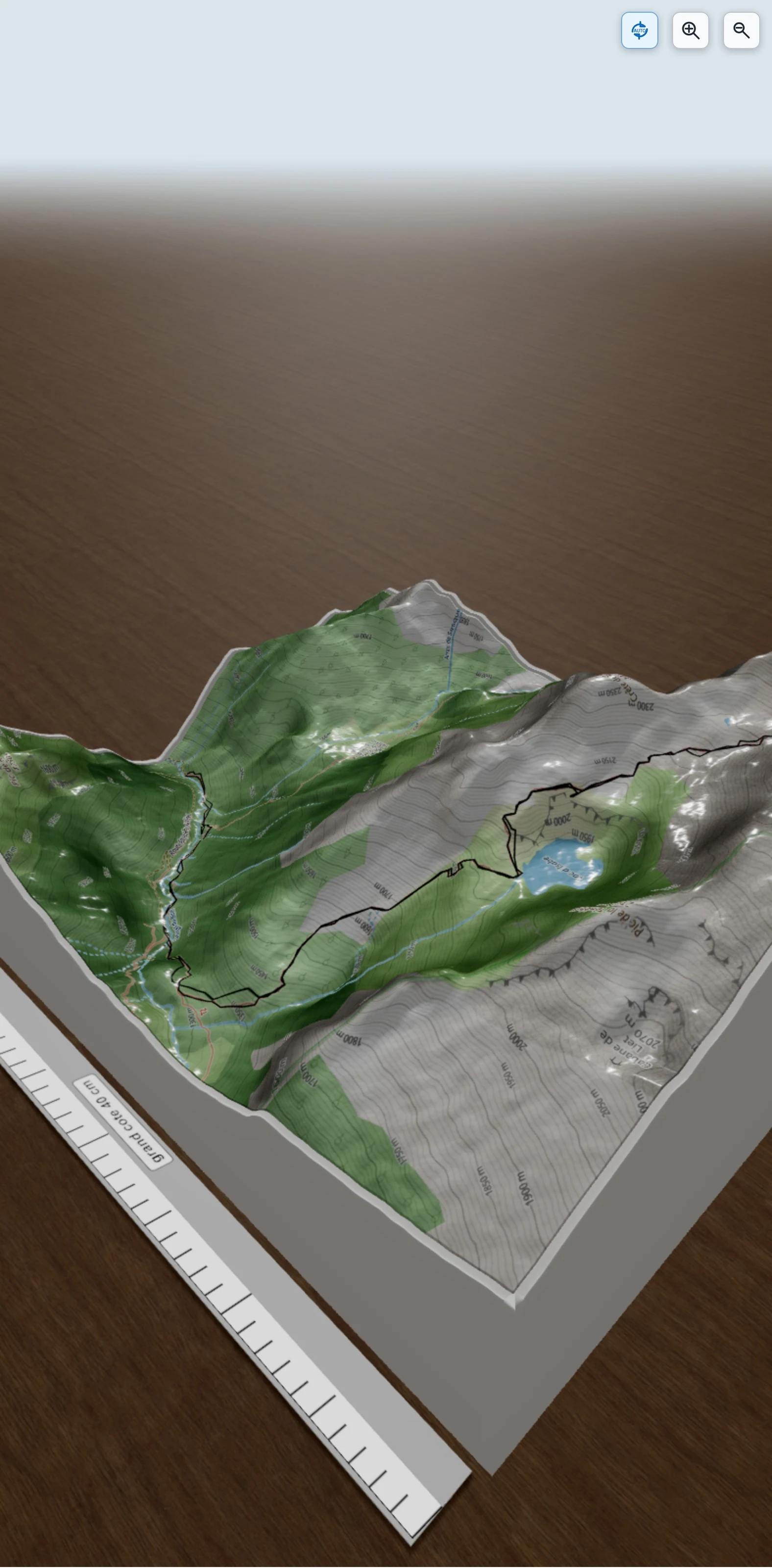 Carte en relief 3D de Pic de Sesques o L'Escarpu, avec relief topographique