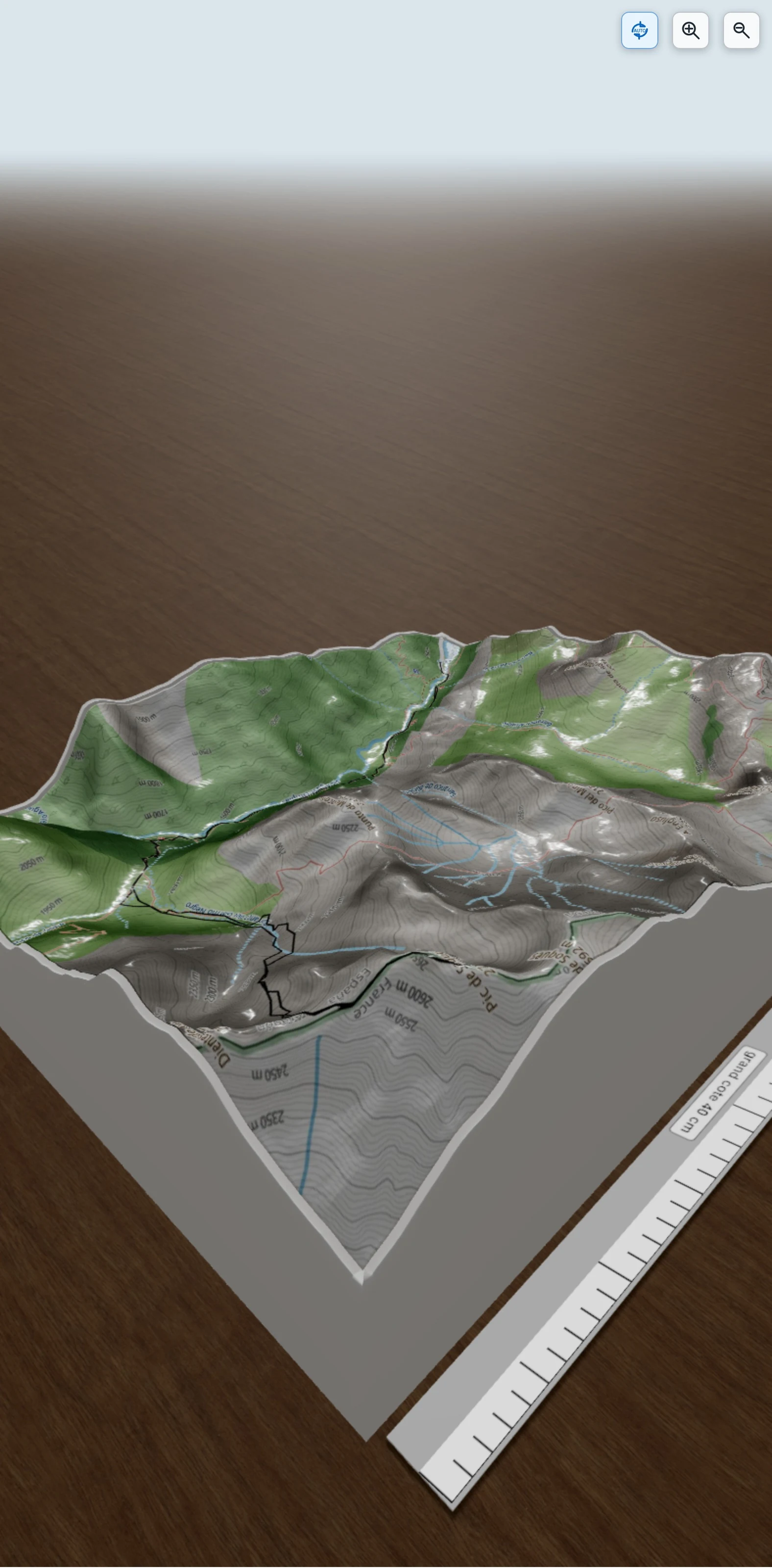 Carte en relief 3D de Pic de Soques, avec relief topographique