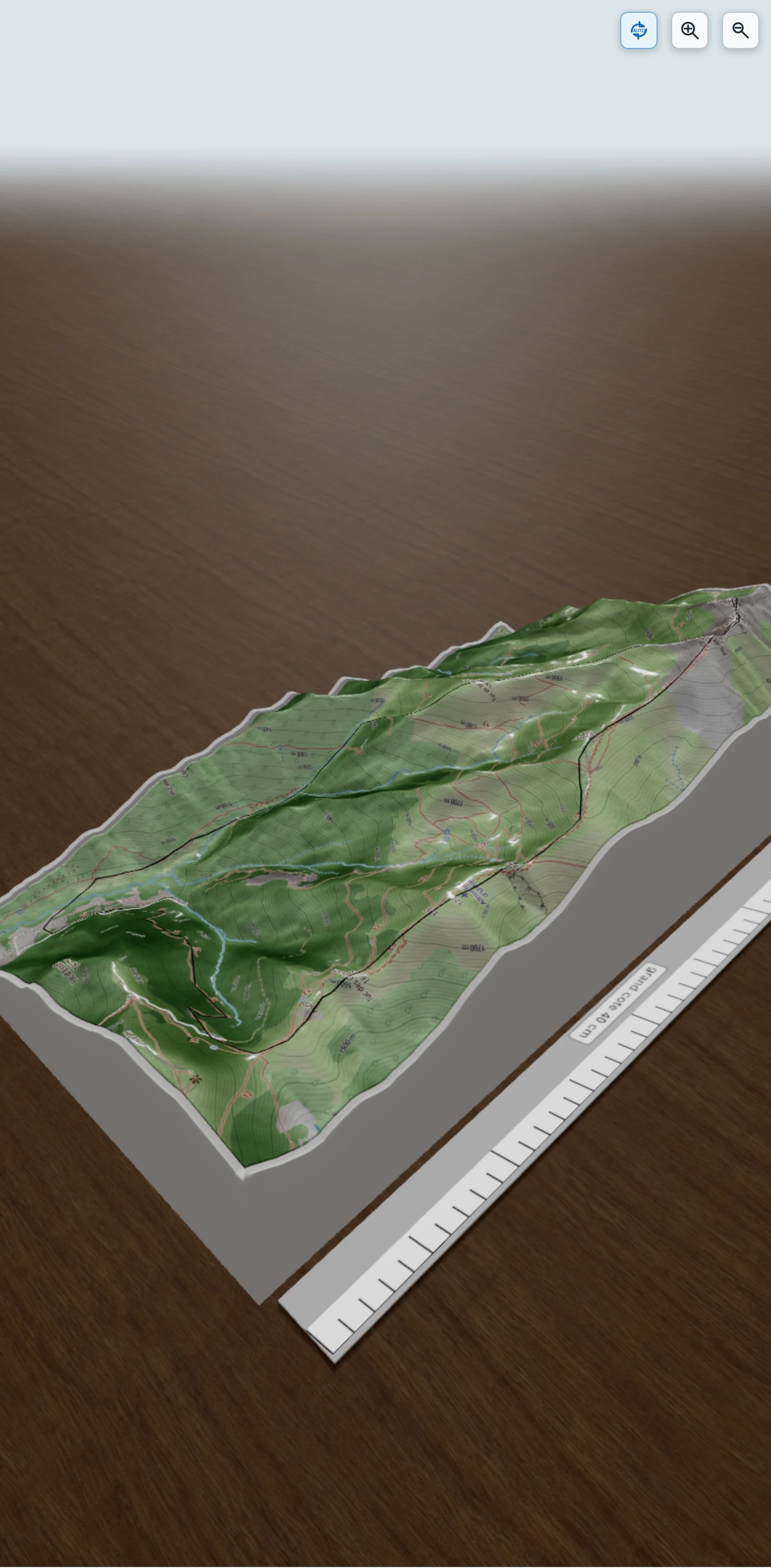 Carte en relief 3D de Pic de Soubirou (2277m), avec relief topographique