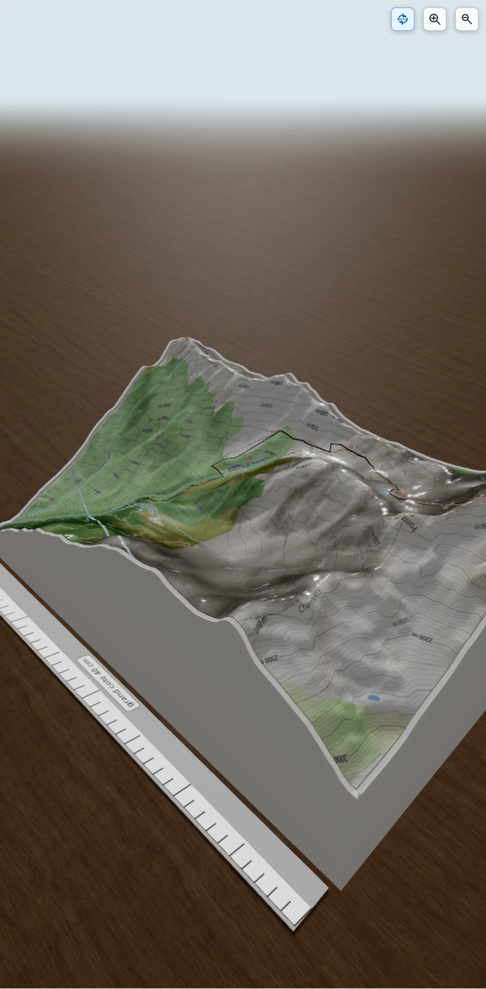 Carte en relief 3D de Pic du Frène versant Maurienne, avec relief topographique
