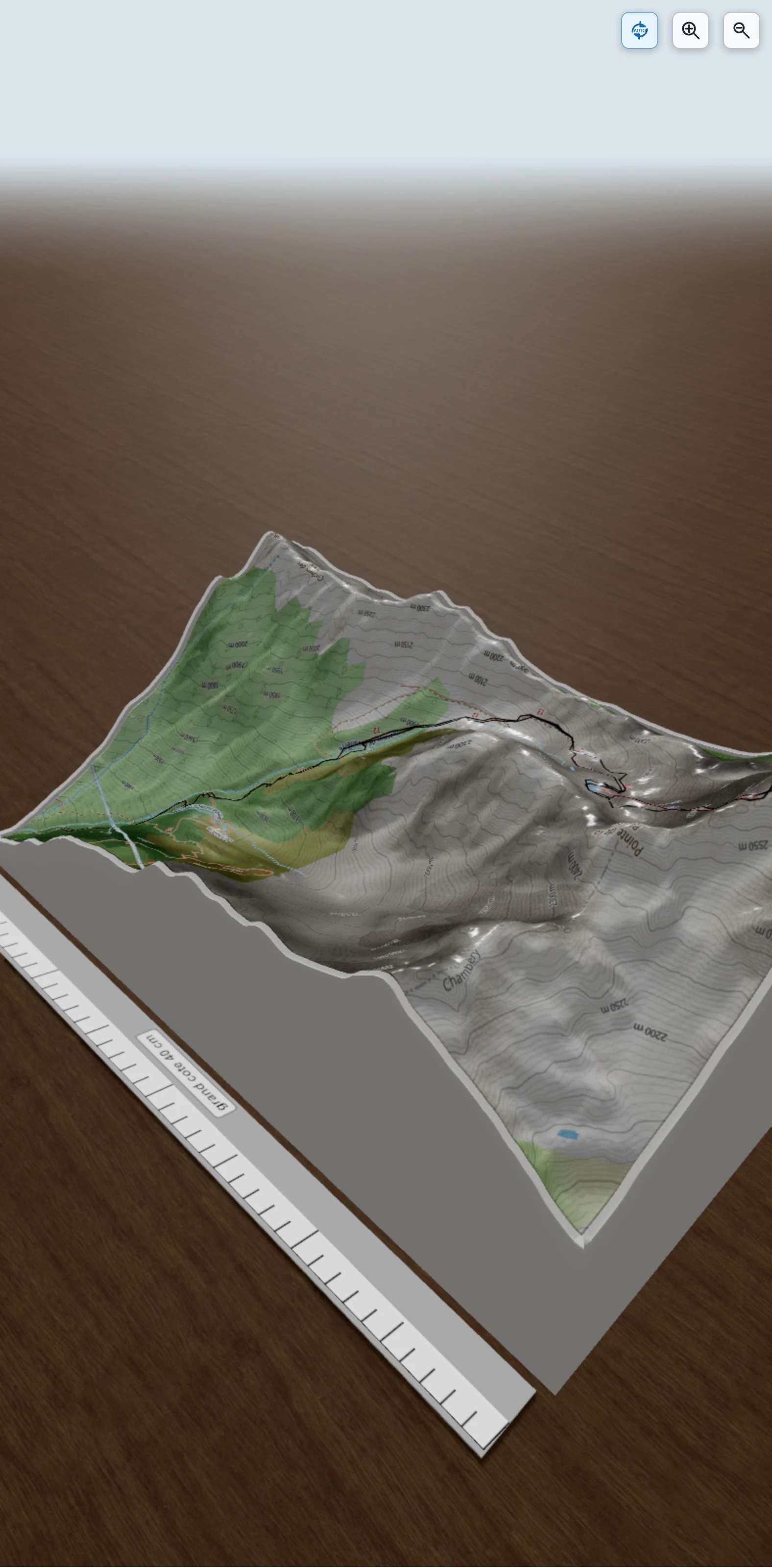 Carte en relief 3D de Pic du Frêne, avec relief topographique