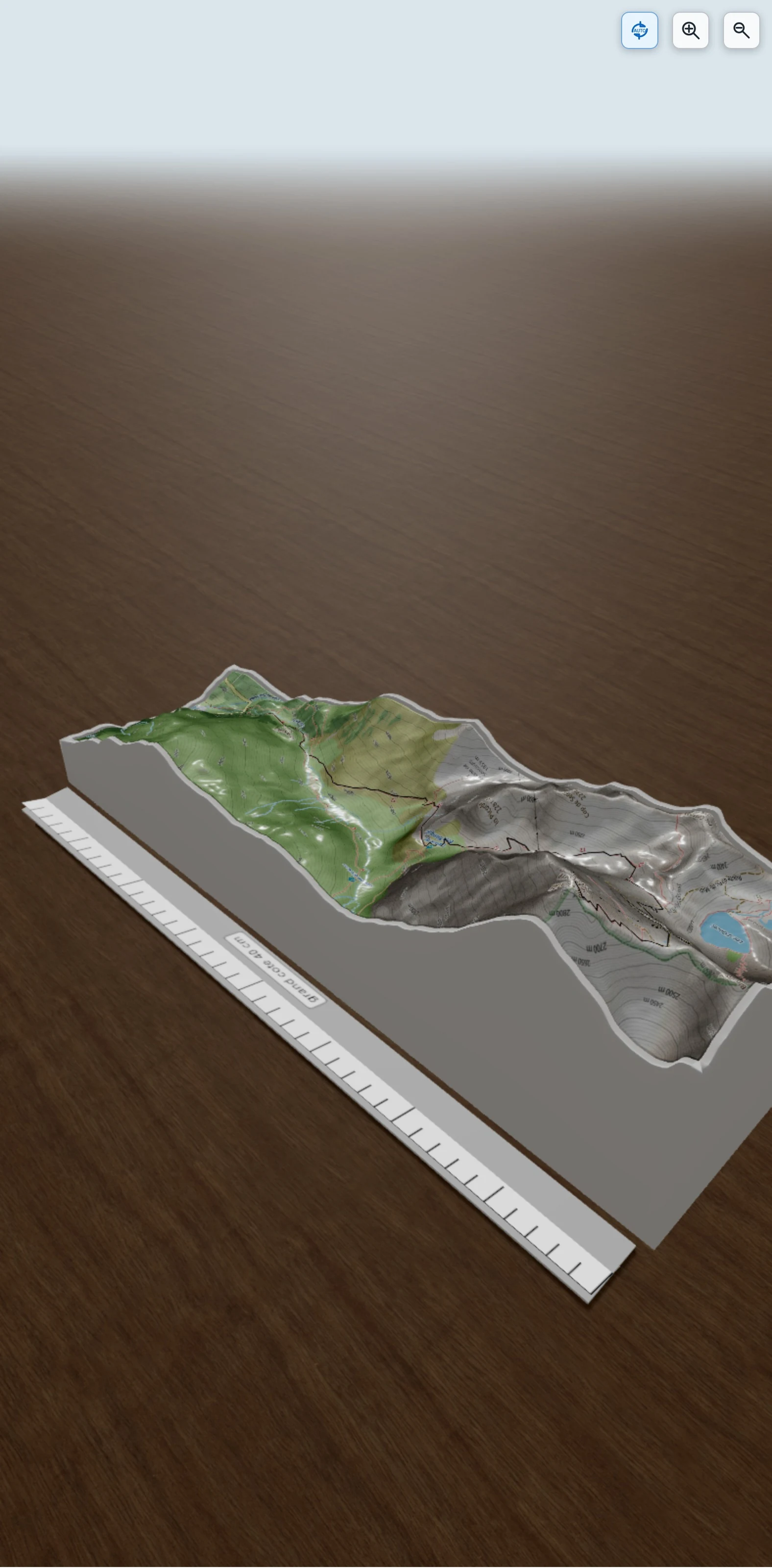 Carte en relief 3D de Pic du Midi de Bigorre - Sentier des muletiers. A/R 19km, denivelé 1600m, avec relief topographique
