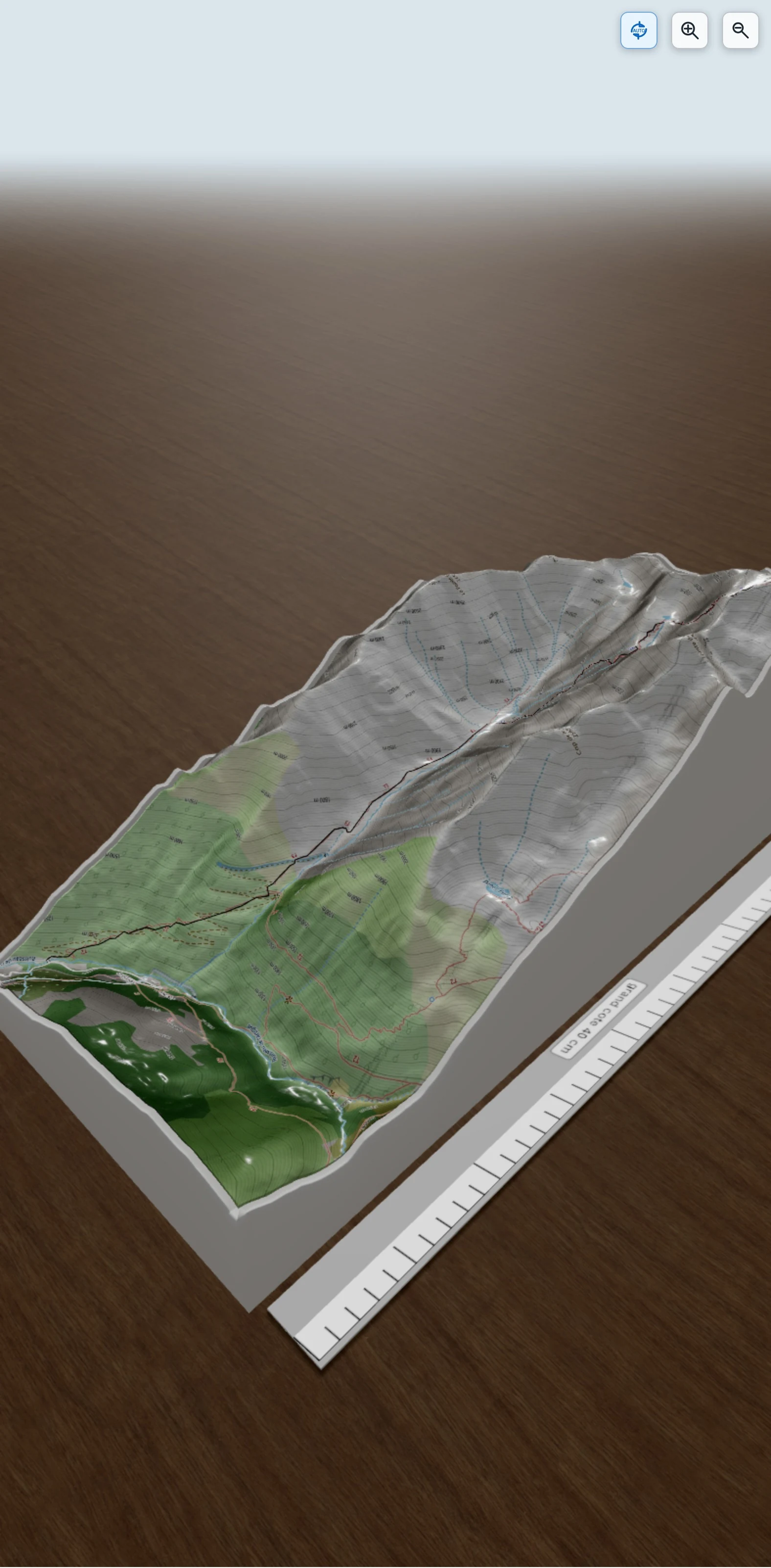 Carte en relief 3D de Pic du Montcalm 3077 m, avec relief topographique