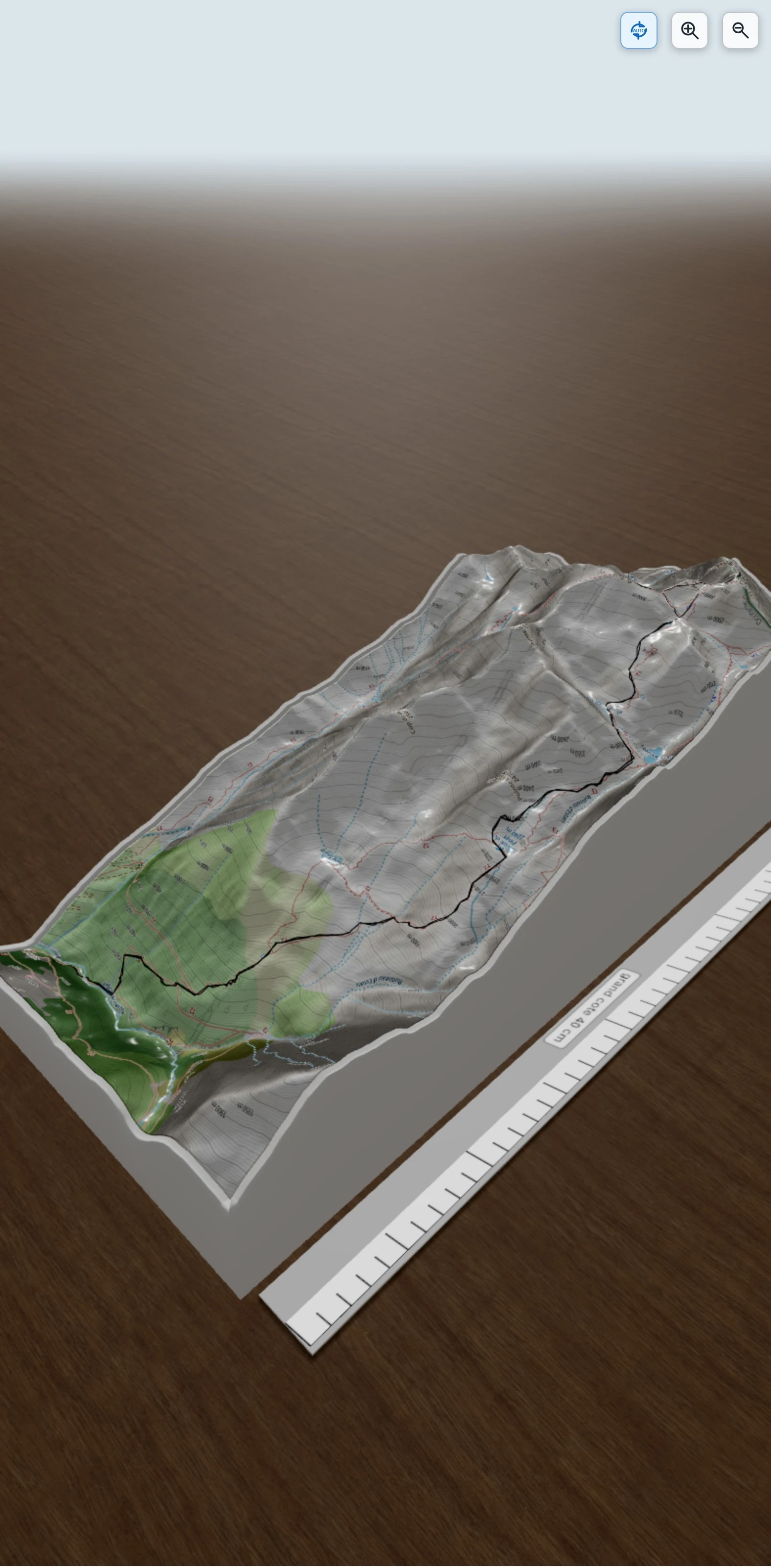 Carte en relief 3D de Pic du montcalm et pique d\'estats, avec relief topographique